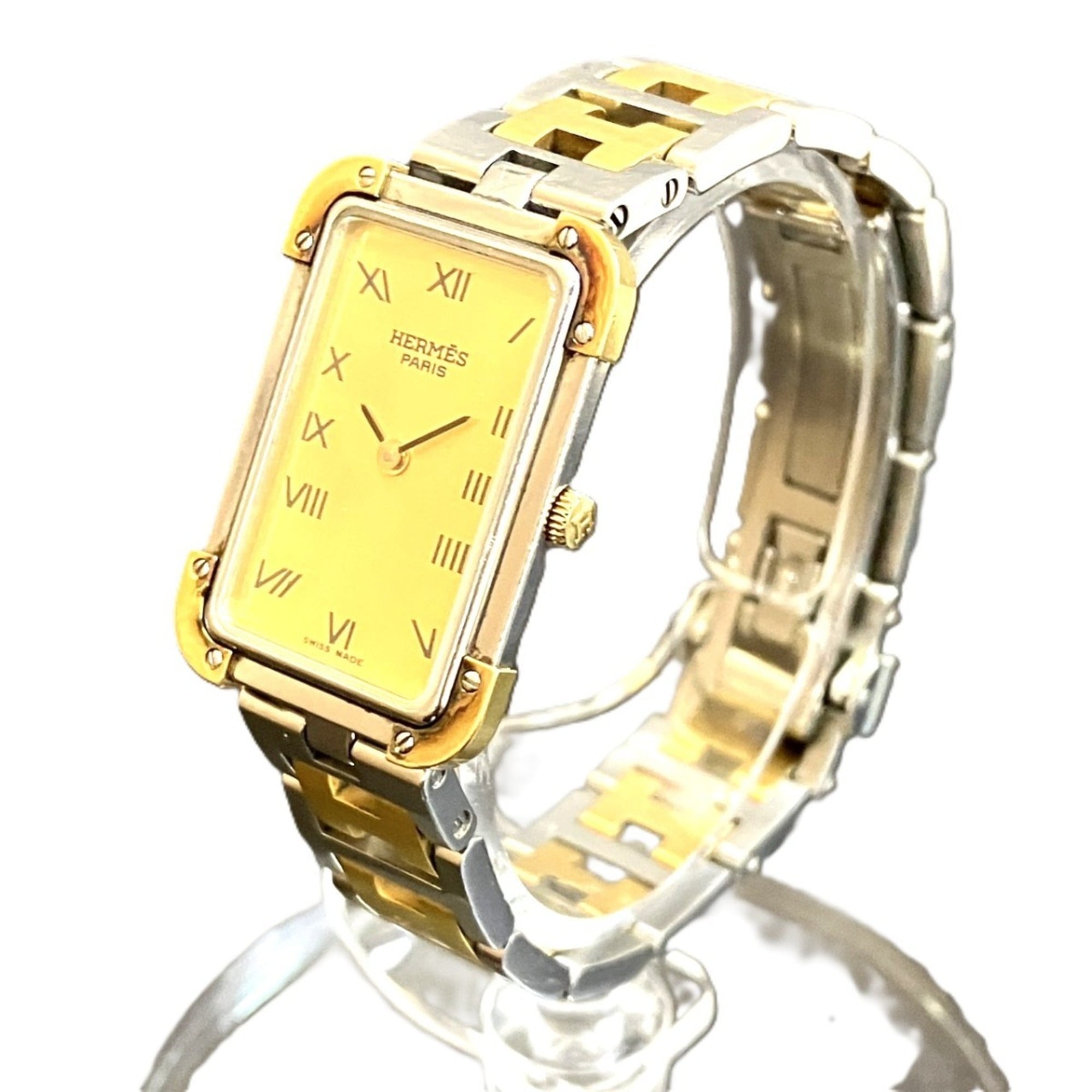 Hermes Cloajour CR1.240 Gold Dial 18mm Watch