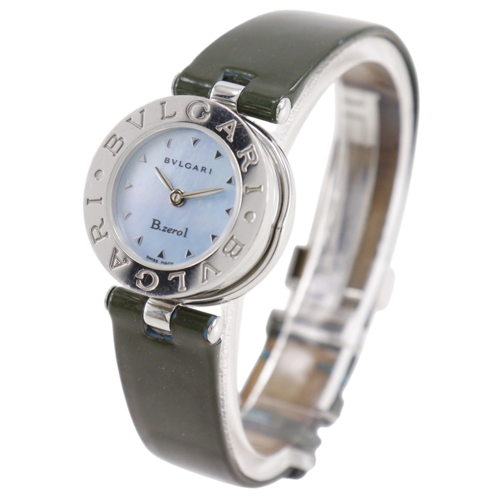 Bulgari BVLGARI Bzero1 Watch BZ22S Stainless Steel Quartz Analog Blue Mother-of-Pearl Dial Women's