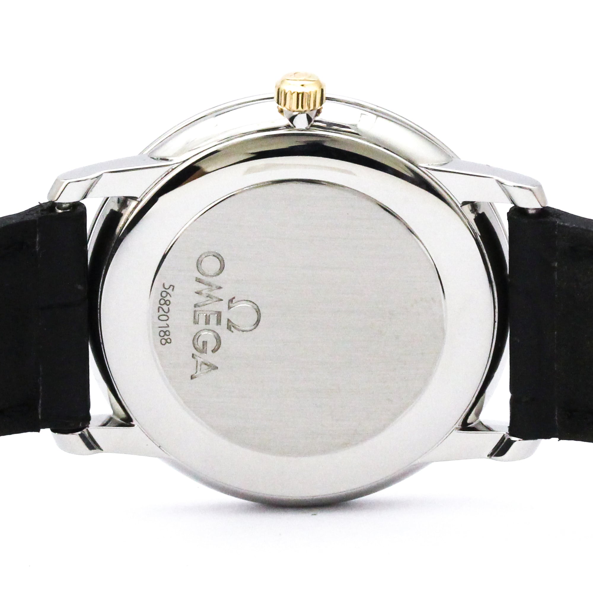 OMEGA De Ville Prestige 18K Gold Steel Hand-Winding Mens Watch 4720.11.01 Polished