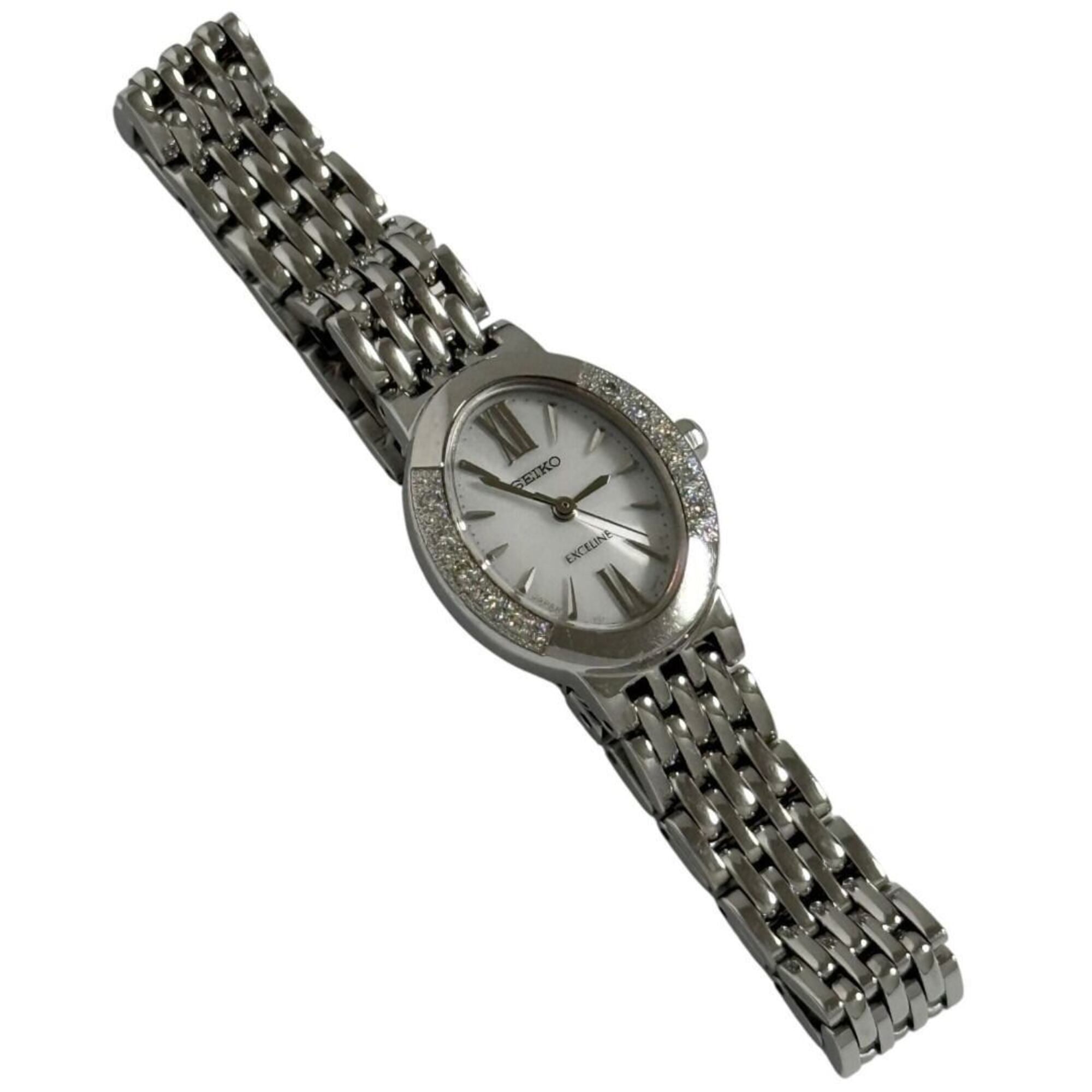 Seiko Dolce Exceline Ladies' Solar Watch with 10 Diamonds
