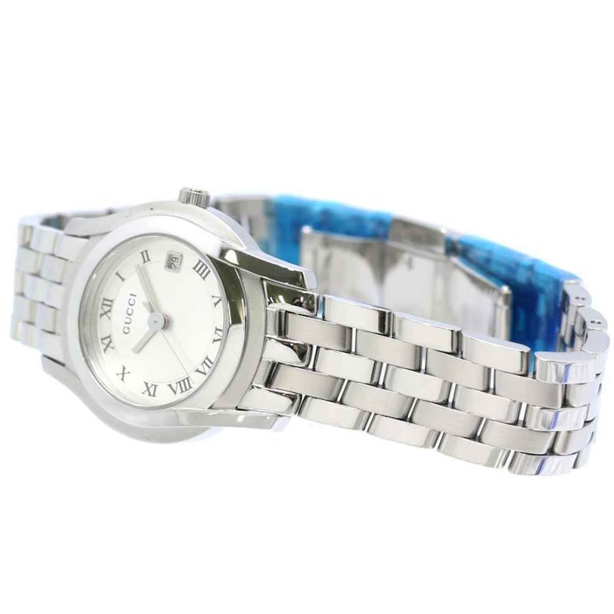 Gucci G-Class YA055506 5500L horloge met zilveren wijzerplaat, 27 mm
