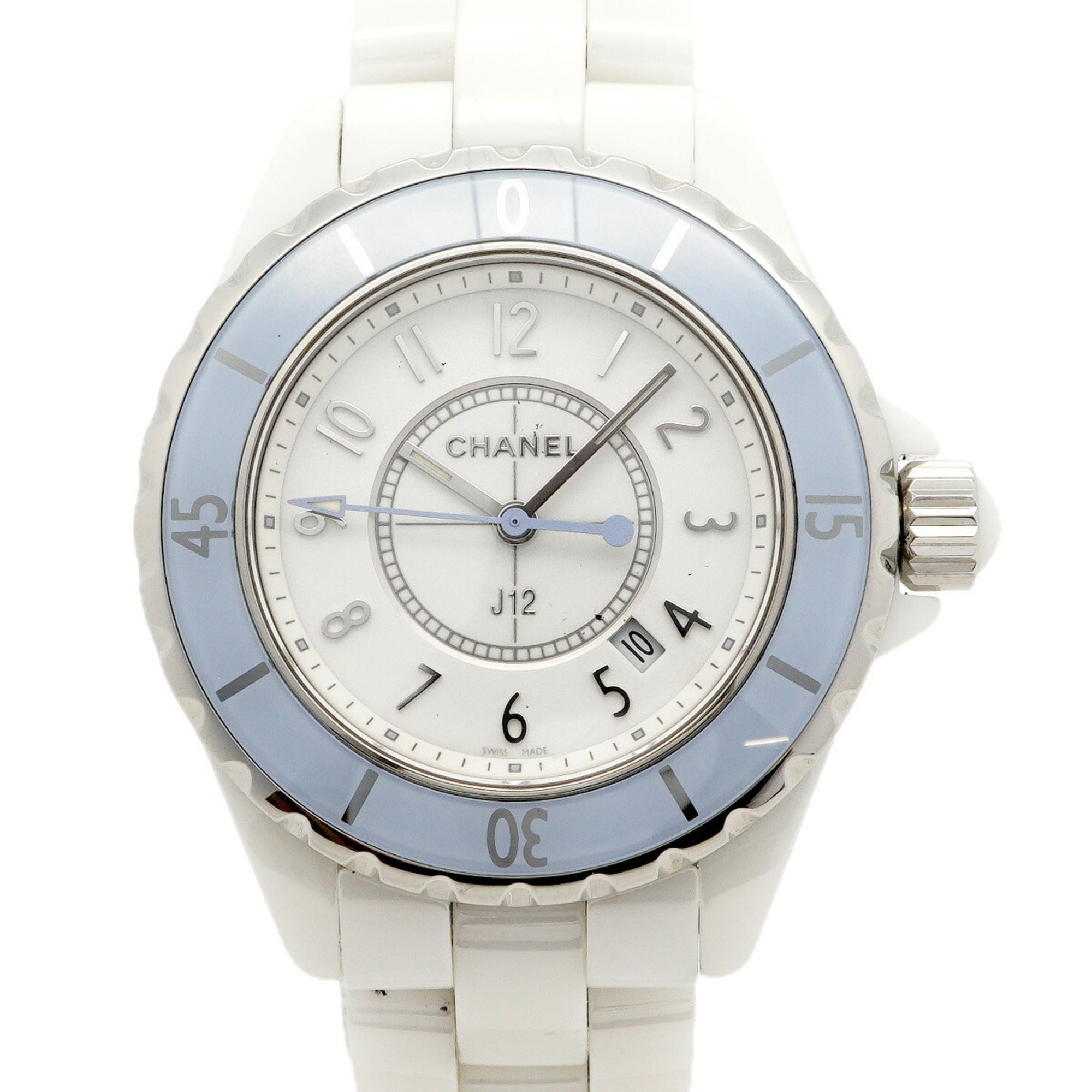Chanel J12 Soft Blue Limited Edition (1200 pieces worldwide) H4340 White Dial Watch for Men and Women