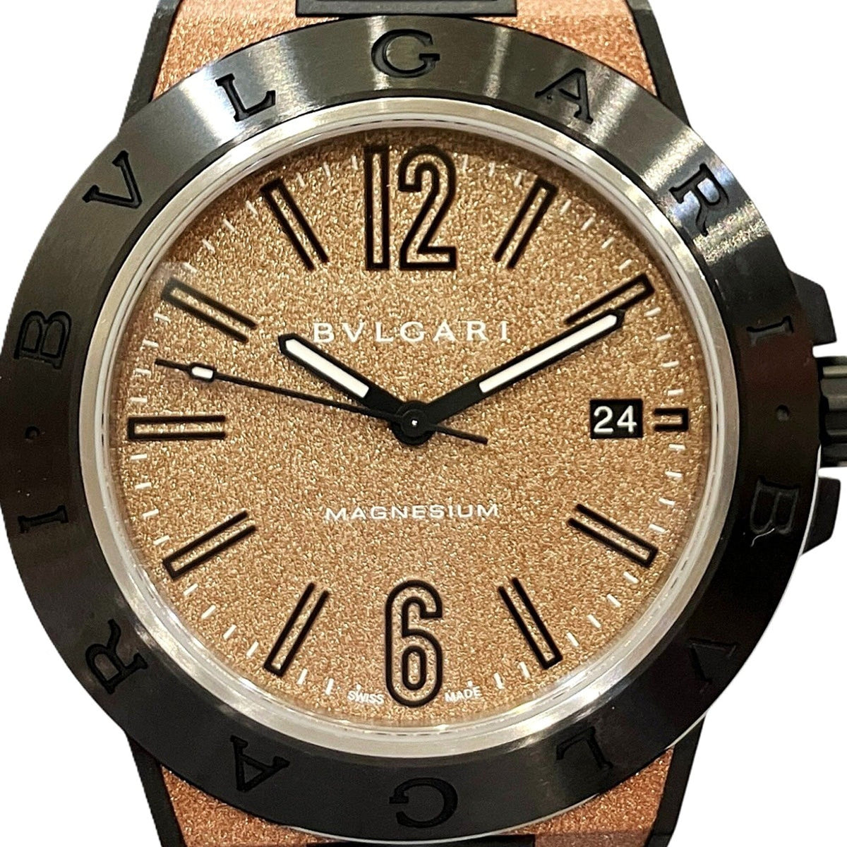 Bvlgari Diagono Magnesium Total Weight 71g DG41SMC Brown Dial 41mm Watch