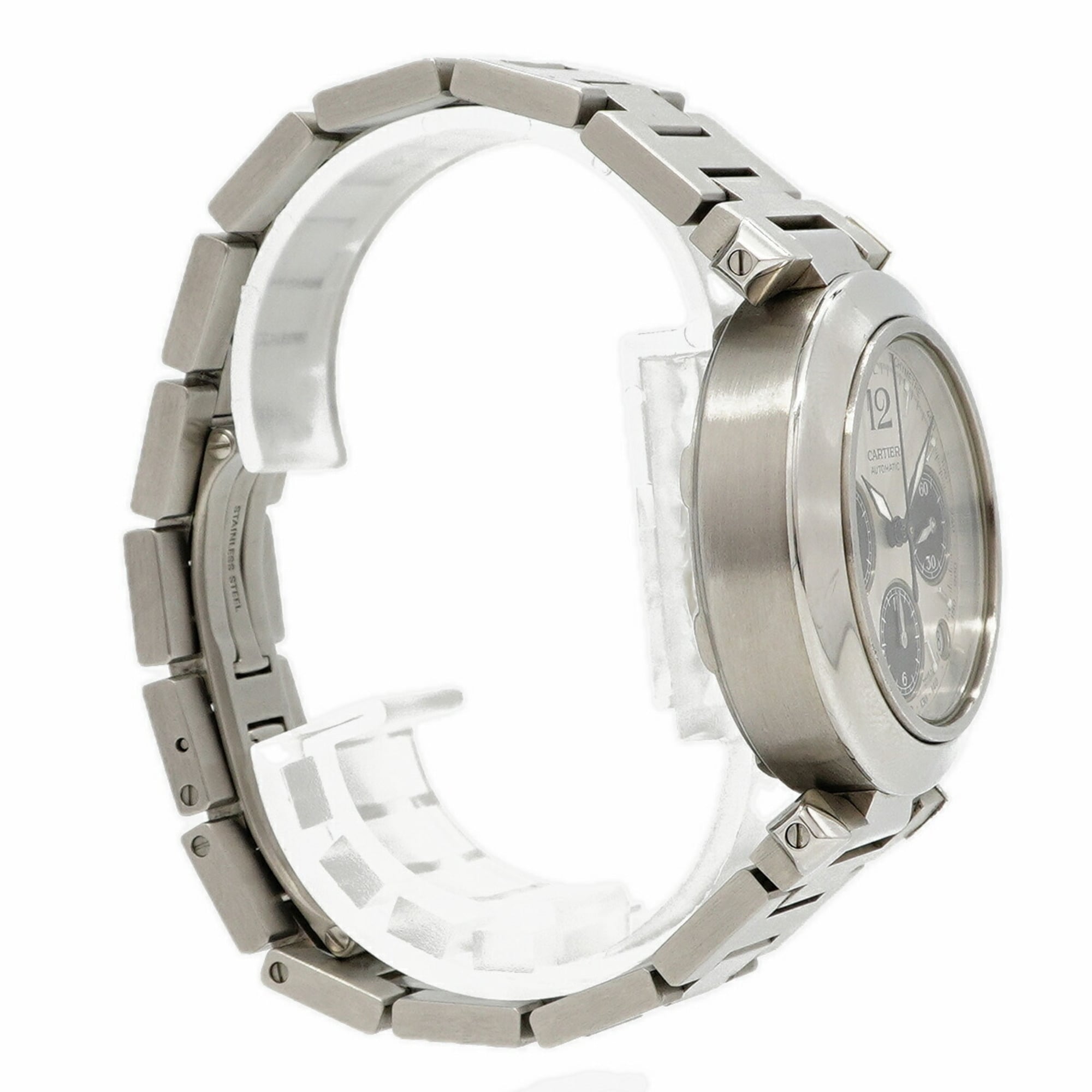 Cartier Pasha C W31048M7 Uhr mit Silber Zifferblatt (Jungengröße)