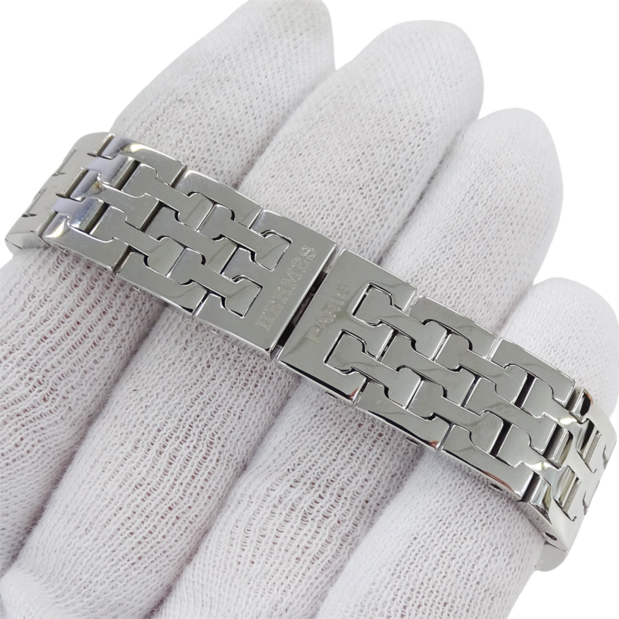 Hermès HERMES Montre pour femme, marque H-WatchQuartz QZ, acier inoxydable SS, HH1.210, argent Noir