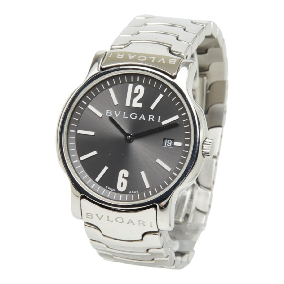 Bulgari Solotempo ST35S, graues Zifferblatt, 35 mm Uhr
