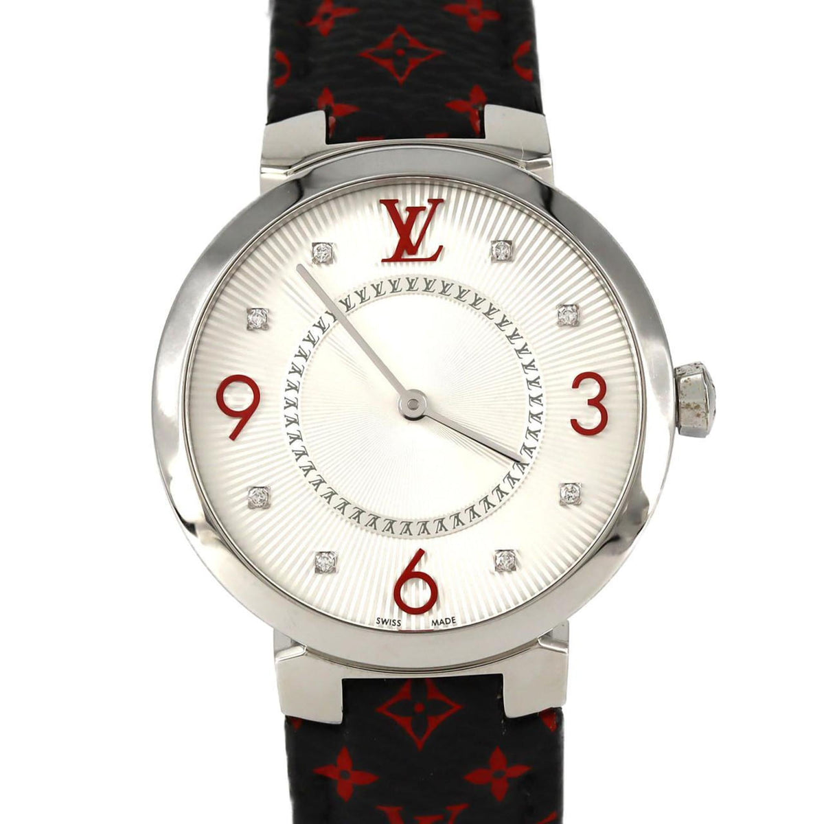 Louis Vuitton Tambourmonogram SS Quartz Watch Louis Vuitton Tambour Monogram 8P Q13MJA Stainless Steel  main image 3