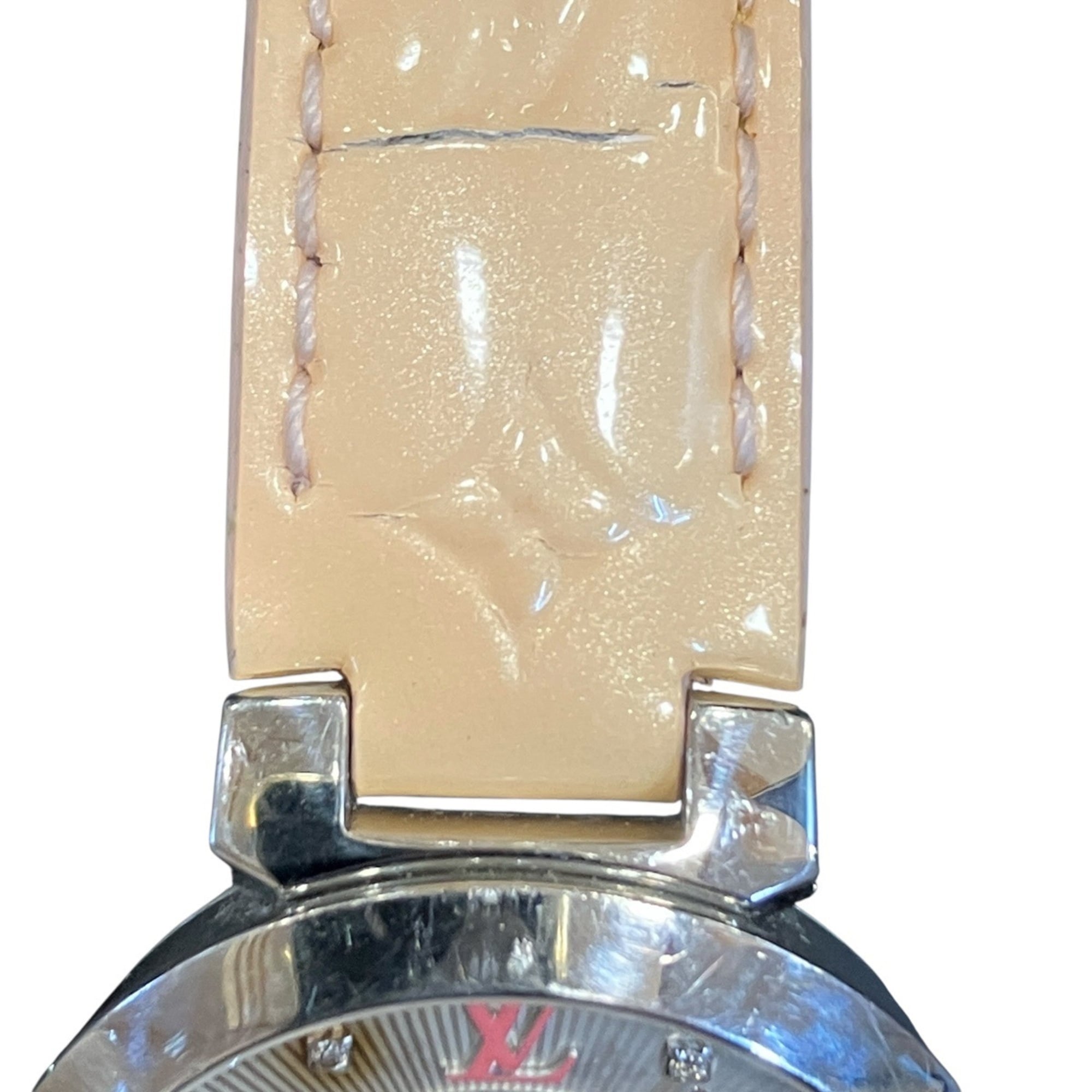 Louis Vuitton Tambour Monogram PM Watch, Verny, Total Weight 36.3g, Stainless Steel, Genuine Leather Strap, Quartz Movement, White Dial, Q12MG