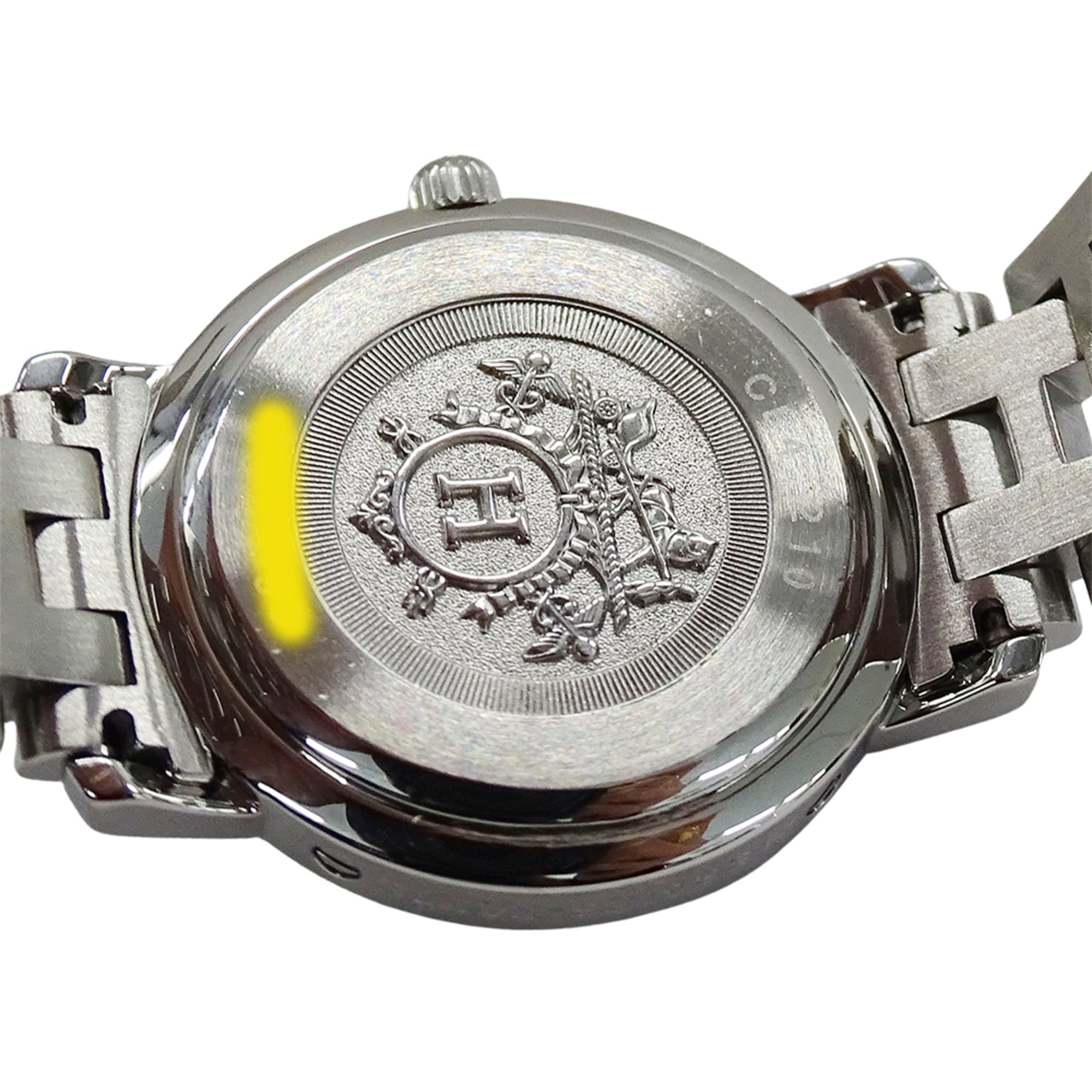 Hermes HERMES Women's Watch, Clipper Date, Quartz, Stainless Steel (SS), CL4.210, Silver & Black