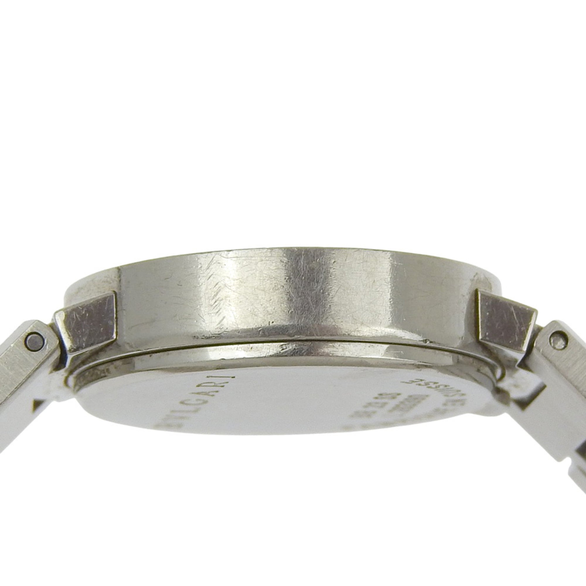 BVLGARI polshorloge BB23SS roestvrij staal, quartz, analoog display, zwarte wijzerplaat, damesmodel