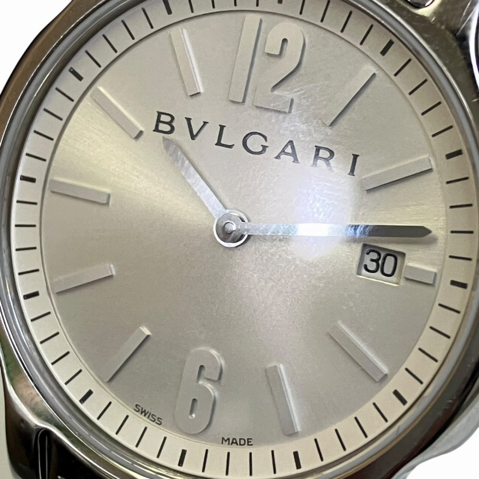 Bulgari Bulgari Solo Tempo watch, total weight 38.1g, stainless steel, genuine leather strap, quartz movement, ST35S