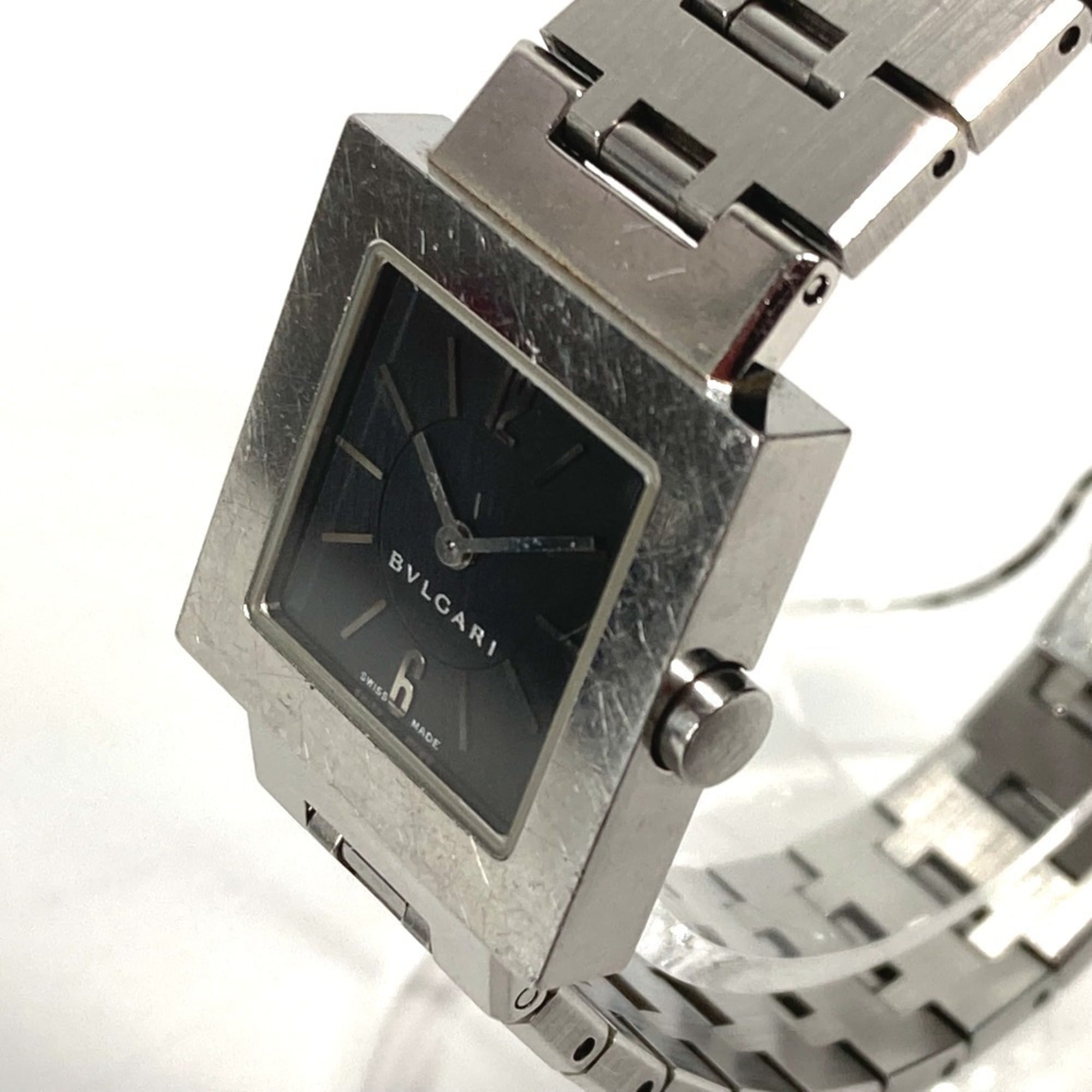 BVLGARI SQ22SS Quadratisch Quadrado Damenuhr, Edelstahl, Silber