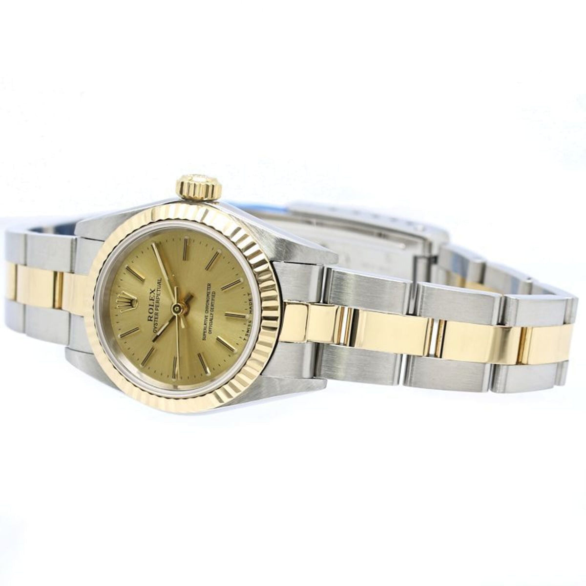 Rolex Oyster Perpetual 67193 Champagner Zifferblatt 26 mm Uhr