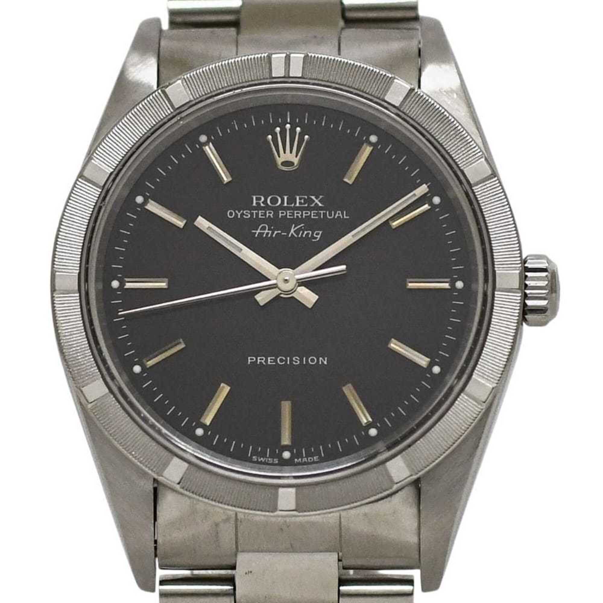 Rolex Air-King Black Silver 14010 - Stainless Steel Automatic P-series Dial
