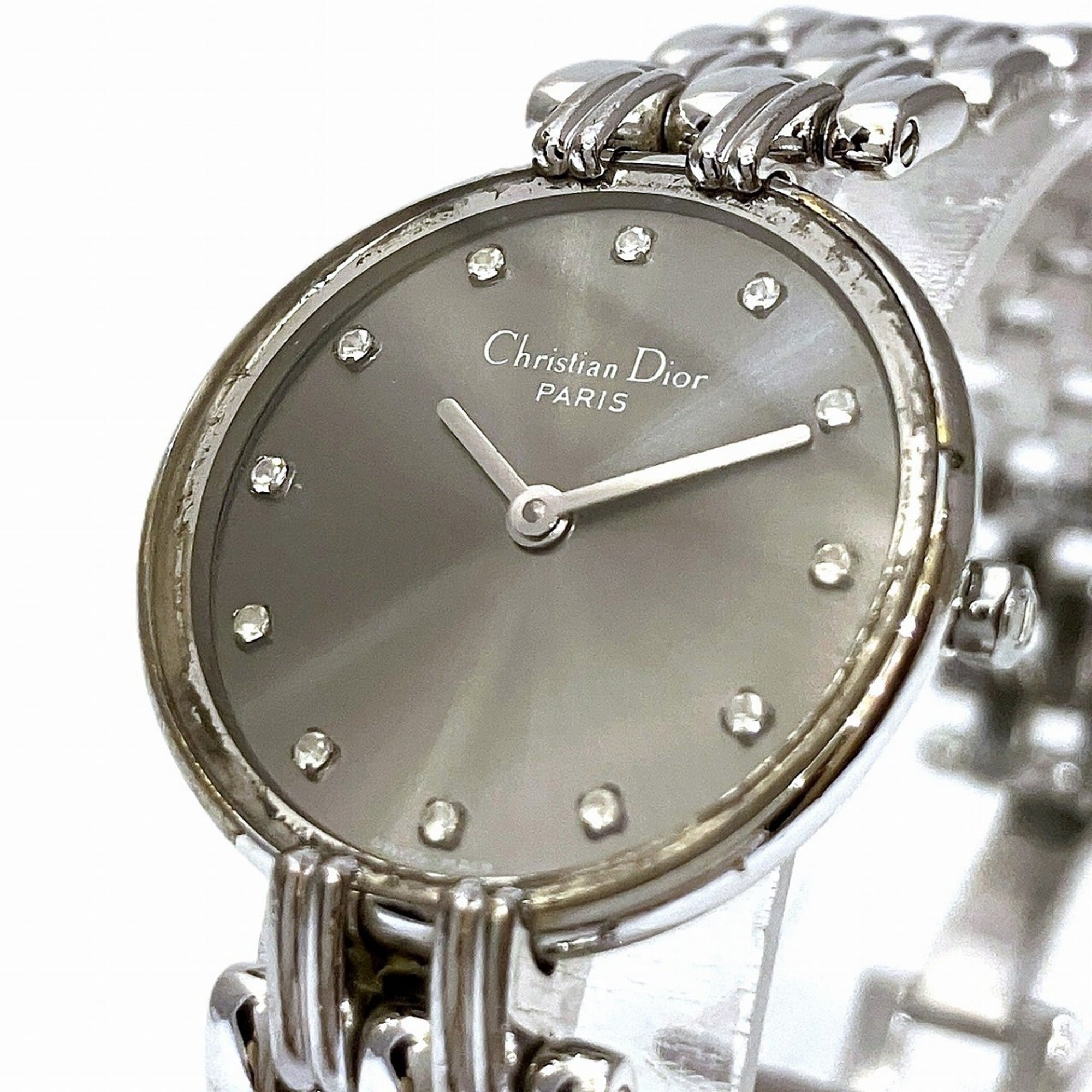 Christian Dior Bacilla-horloge, totaalgewicht 37,8 g, roestvrij staal, quartz uurwerk, wijzerplaat in gunmetal, D44-120