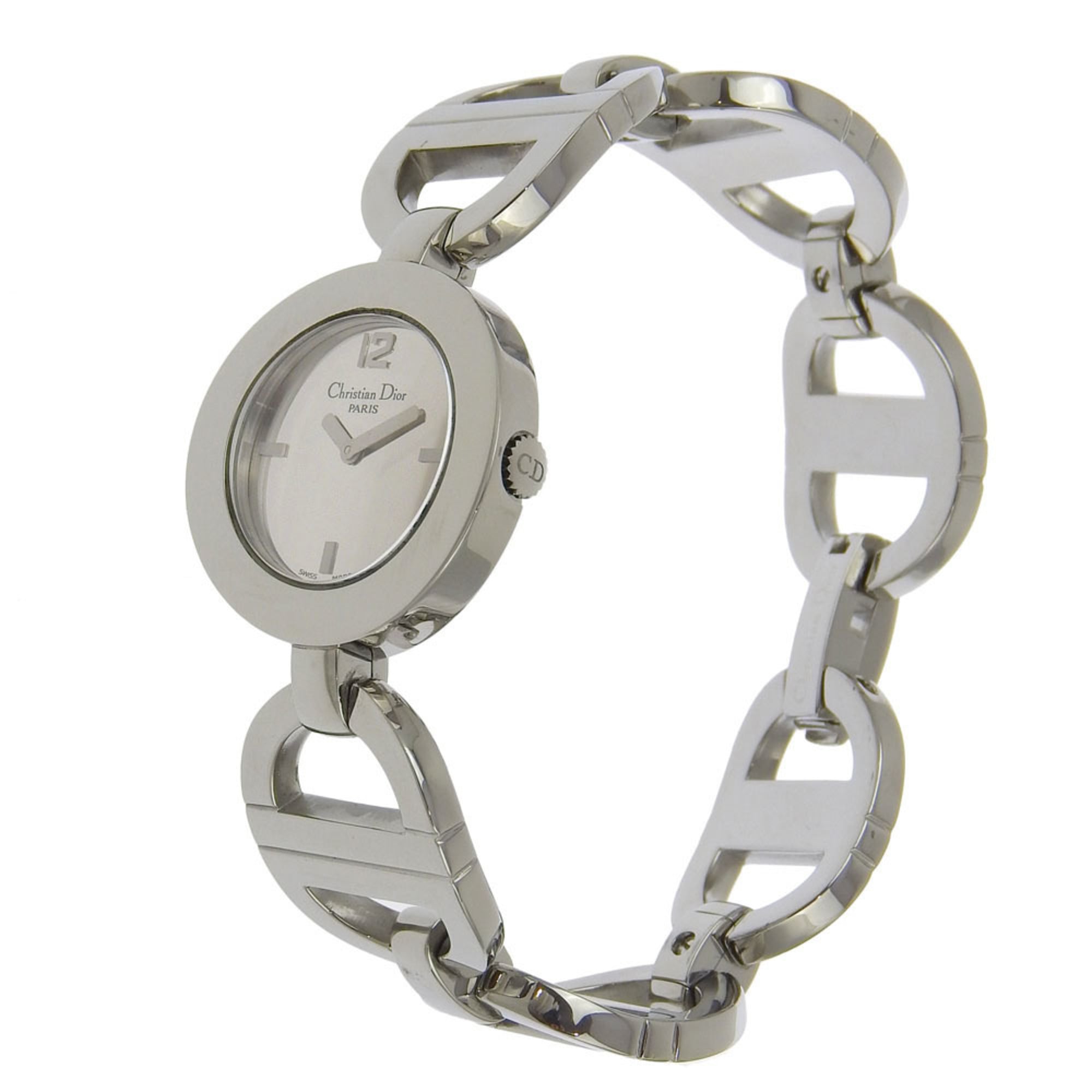 Dior Maris Watch CD022110, Stainless Steel Quartz Analog Display, Black Dial, Women's