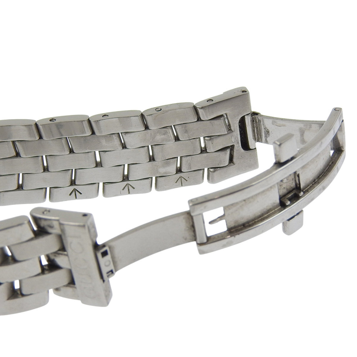 Gucci 5500M Stainless Steel Watch, Silver, Quartz, Analog Display, Silver Dial, Women's Watch
