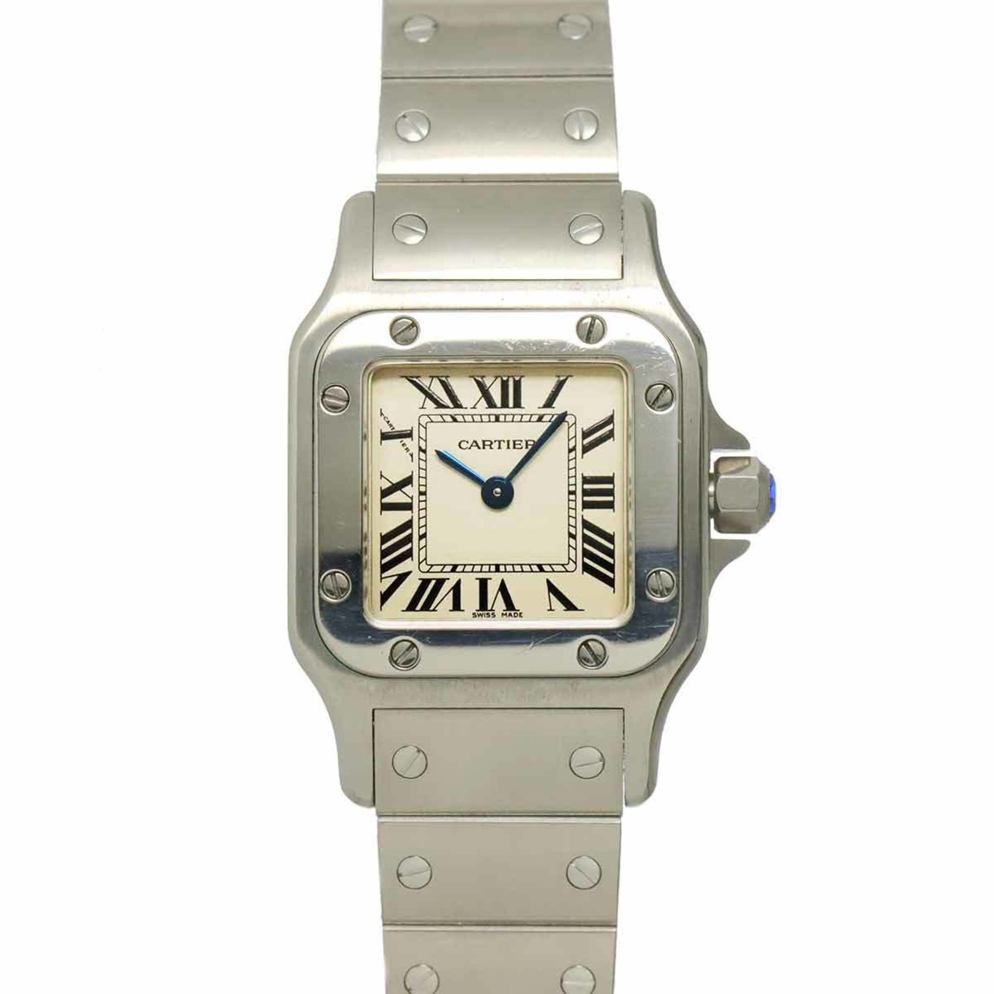 Cartier Santos Galbee SM W20056D6 Women's Watch, Ivory, Quartz Watch