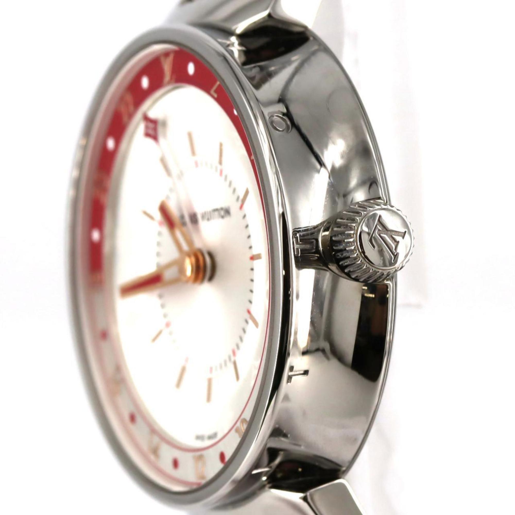 Louis Vuitton Tambour Moon Dual Time QA106 roestvrijstalen quartzhorloge