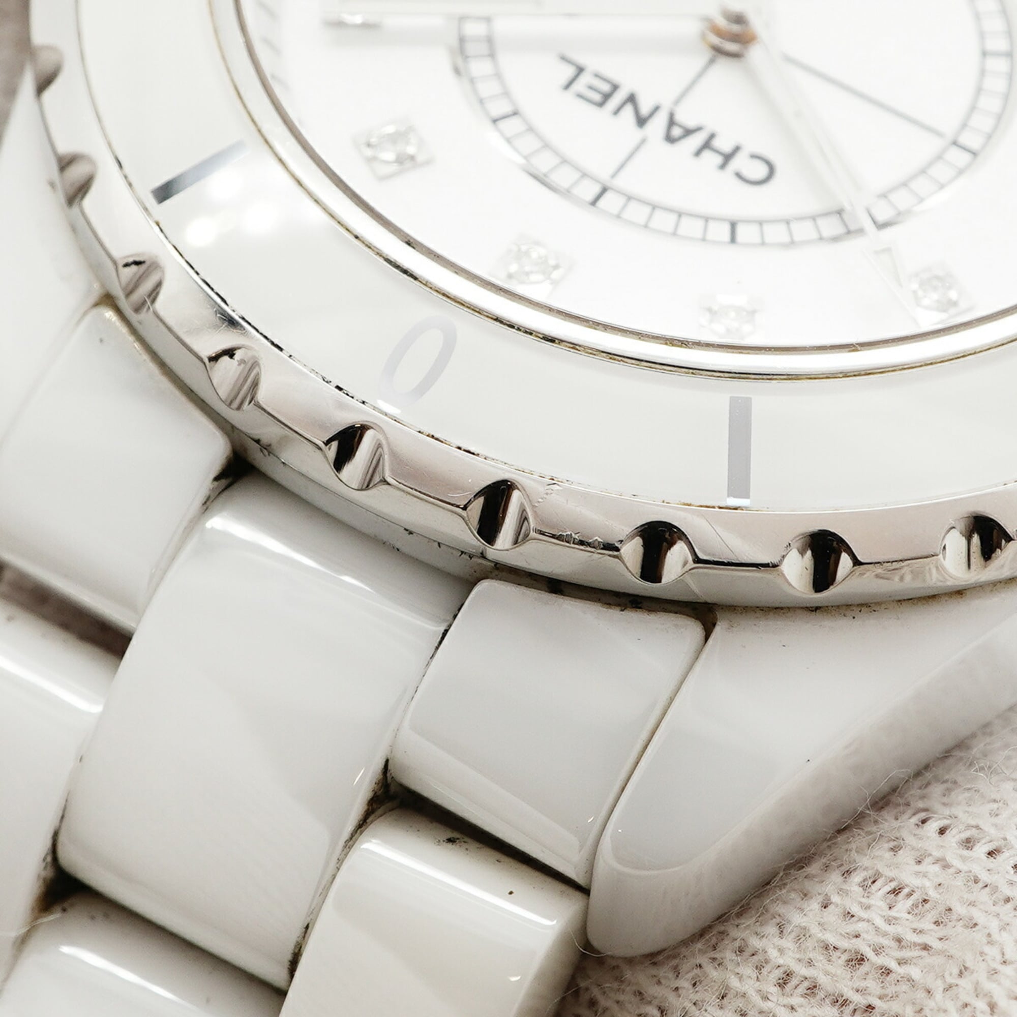 Chanel J12 Diamond H1629 White Dial Men's Watch