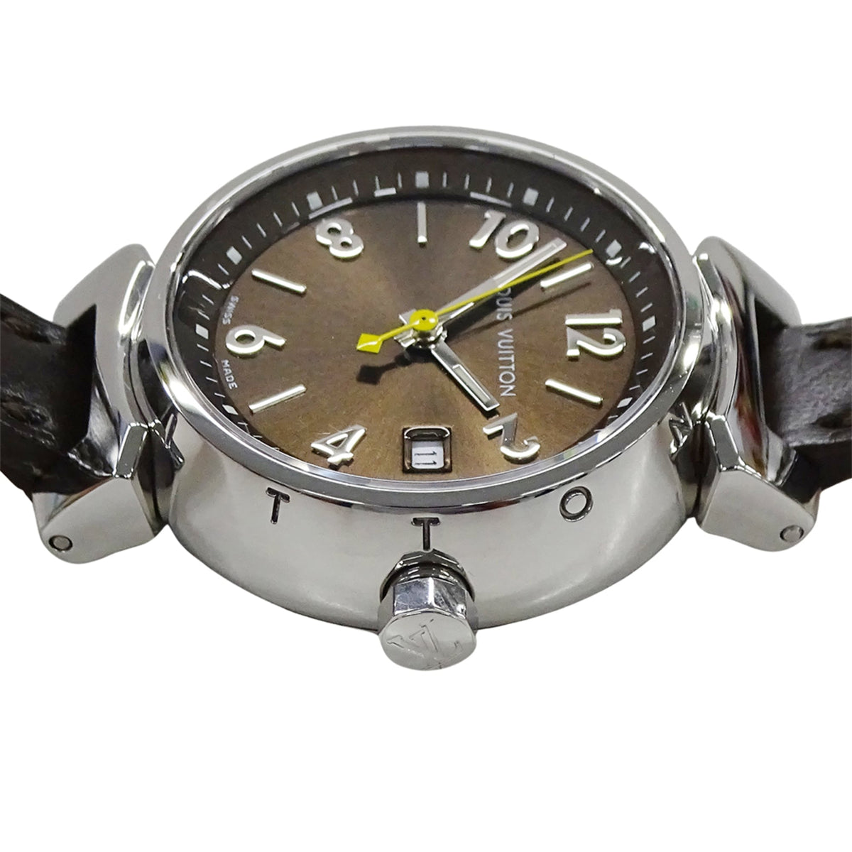 Louis Vuitton Tambour Triple Coiled Q1211 Brown Dial 28mm Watch