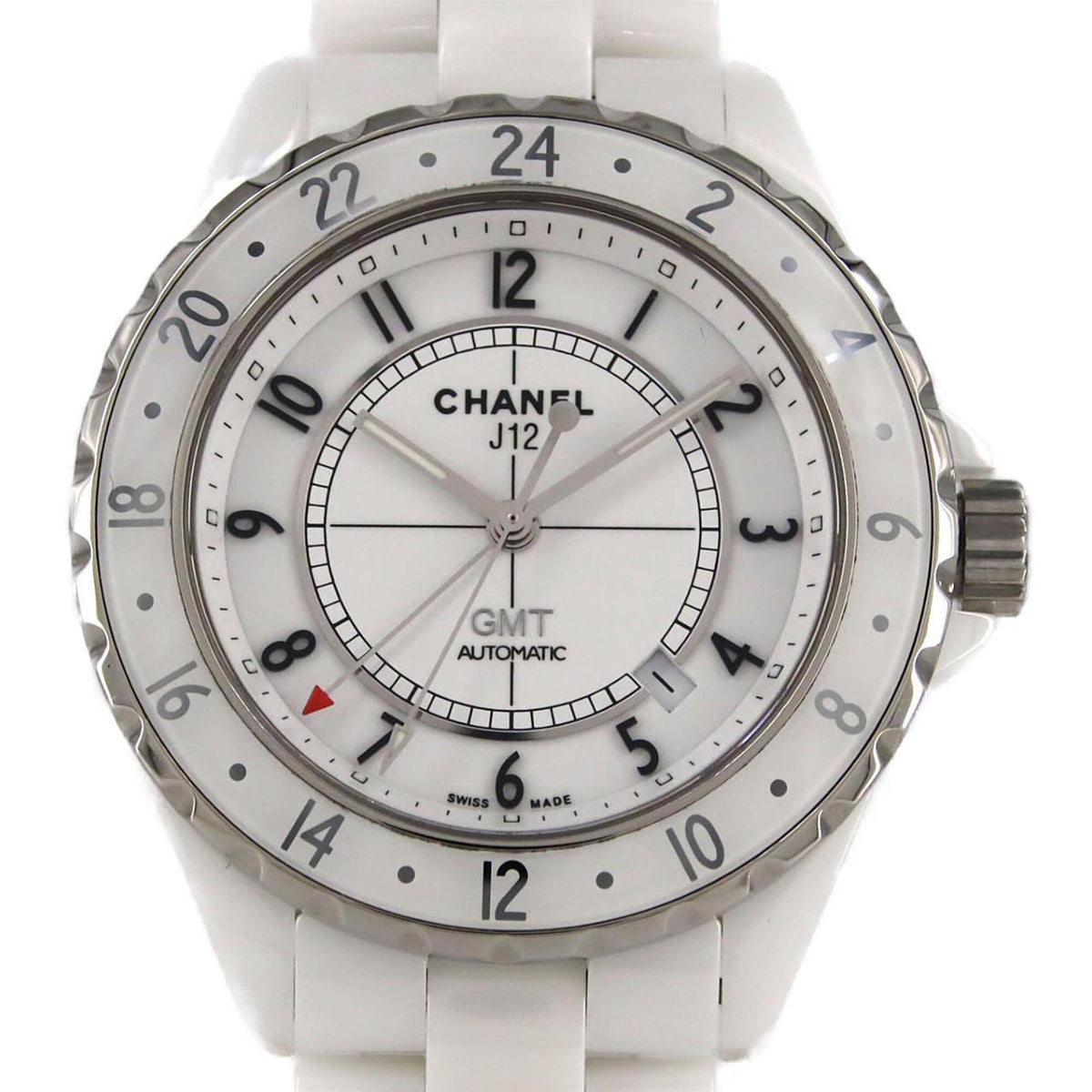 Chanel J12 42 mm GMT Keramik H2126 Weiß Zifferblatt 42 mm Uhr