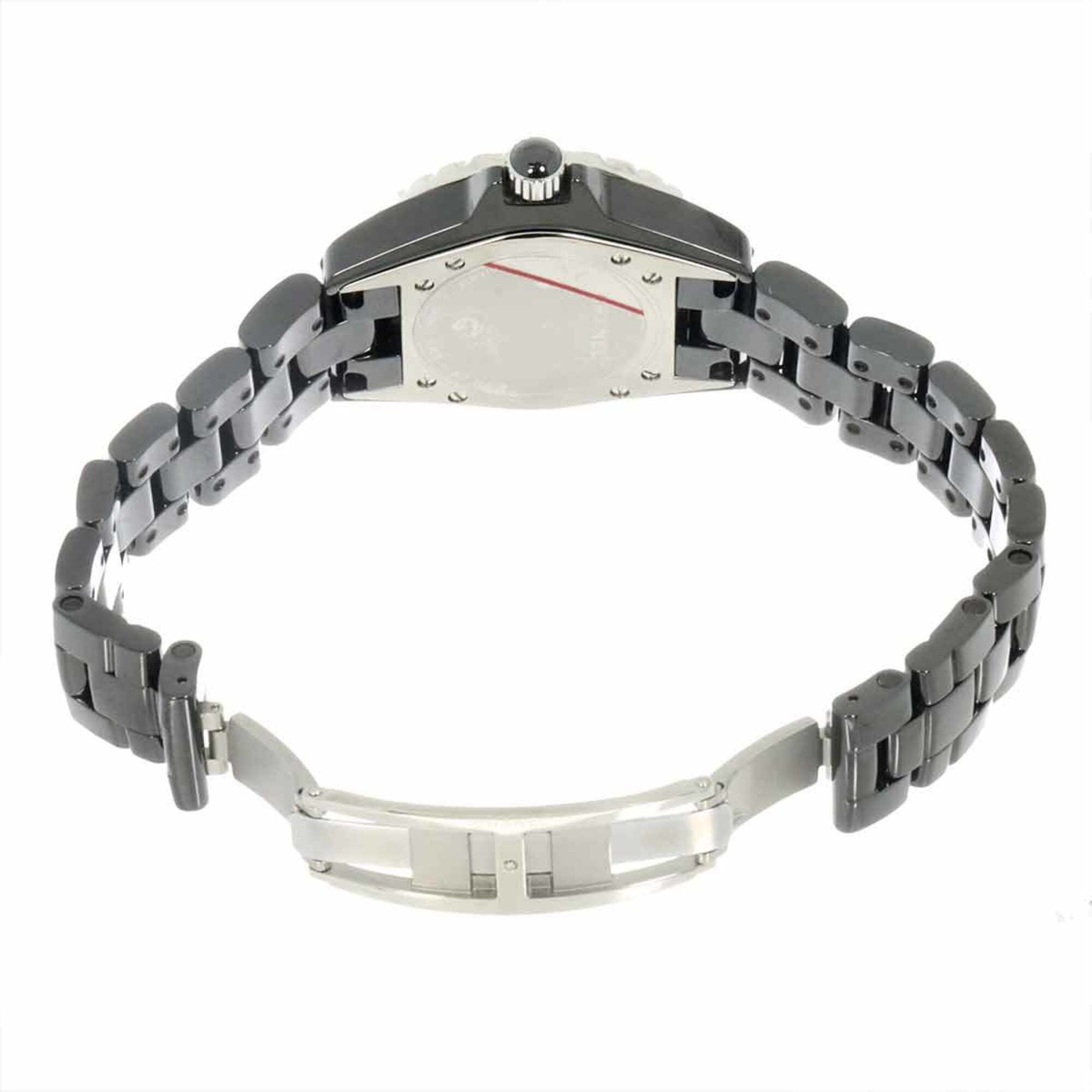 Chanel J12 33mm H2082 Women's Watch, Black Diamond Bezel, Date Display, Ceramic Quartz Watch
