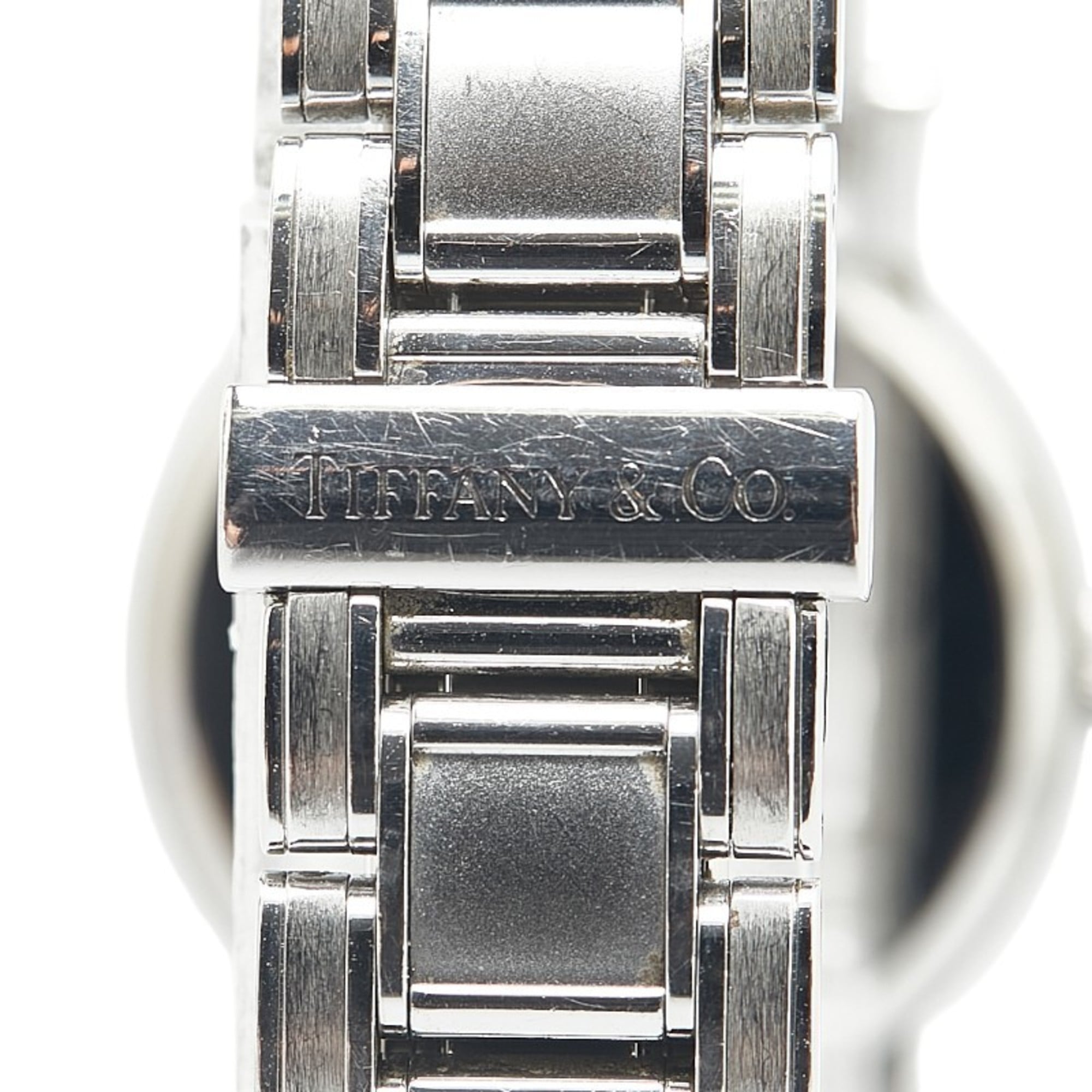 Tiffany Atlas-horloge, kwarts, zwarte wijzerplaat, roestvrij staal, dames, TIFFANY&Co.;