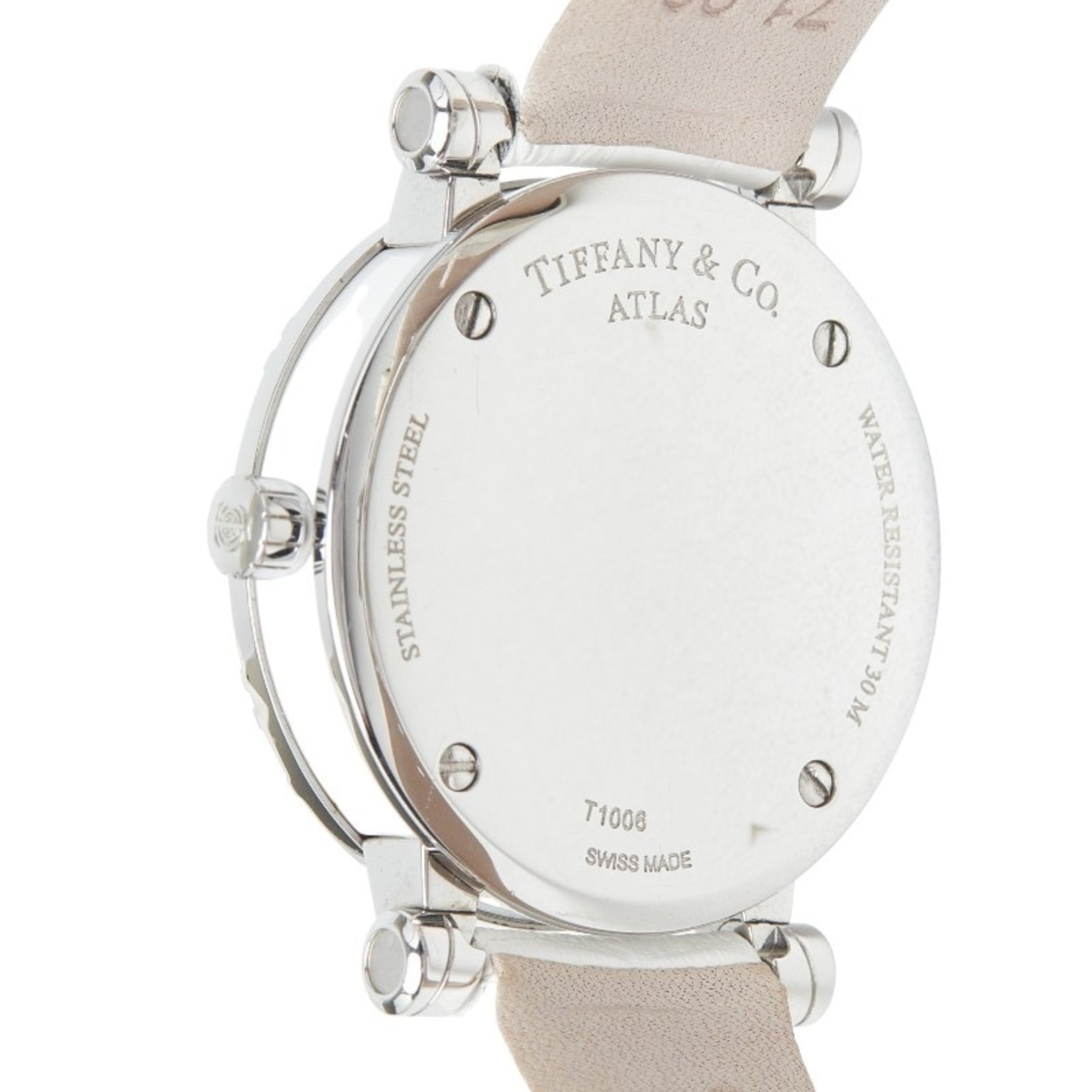 Tiffany & Co. Atlas Heart Uhr Z1300.11.11A20A71A Quarz Weiß Zifferblatt, Edelstahl, Lederarmband, Damenuhr Tiffany&Co.;