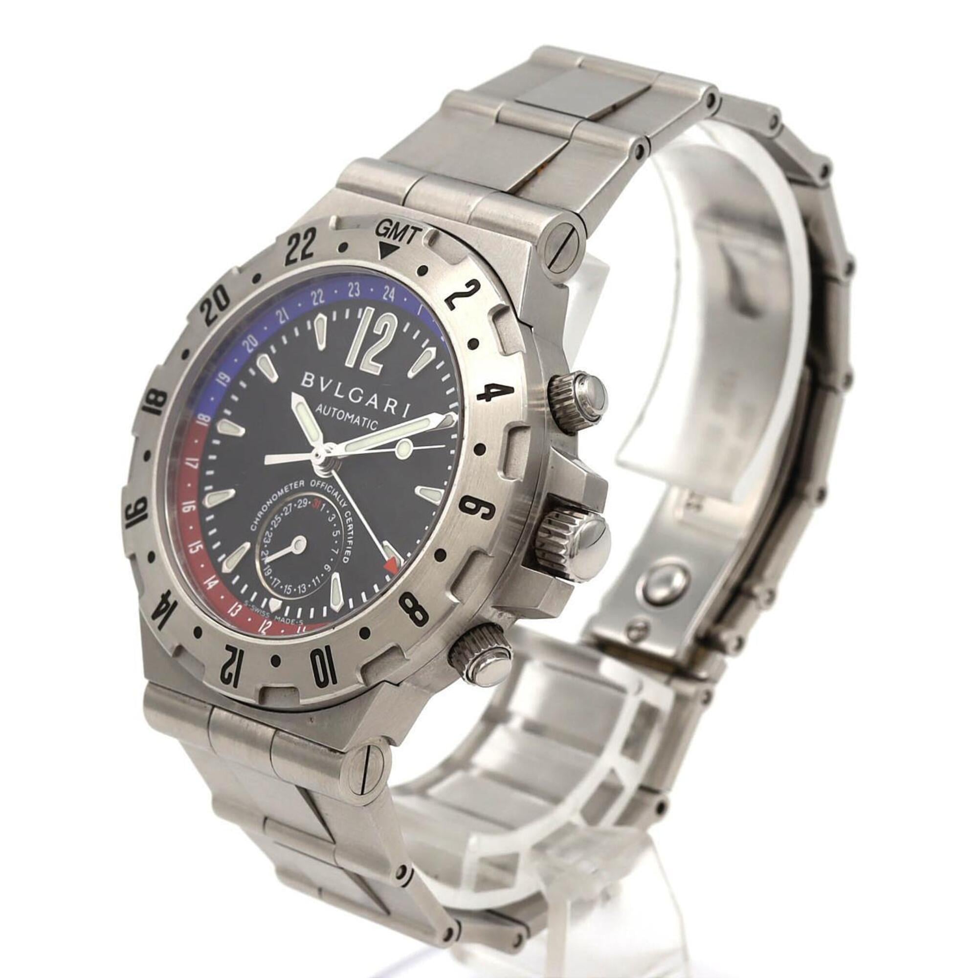 Bvlgari Bulgari Diagono Professional GMT GMT40S/GMT40SSD Schwarz Zifferblatt 40mm Uhr