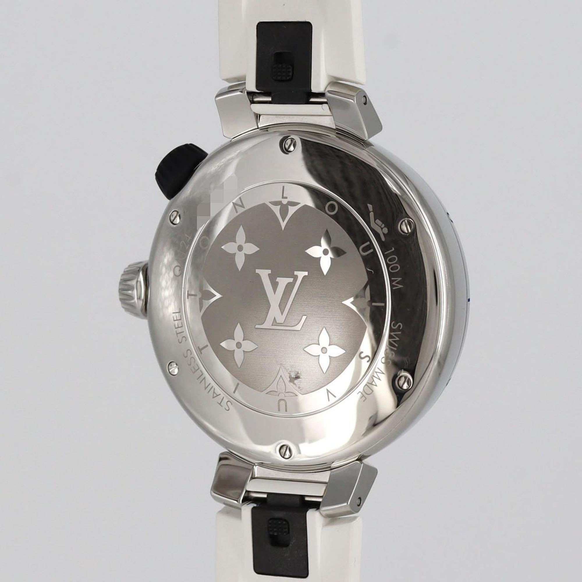 Louis Vuitton Tambour Street Diver Pacific White QA124 roestvrijstalen quartzhorloge