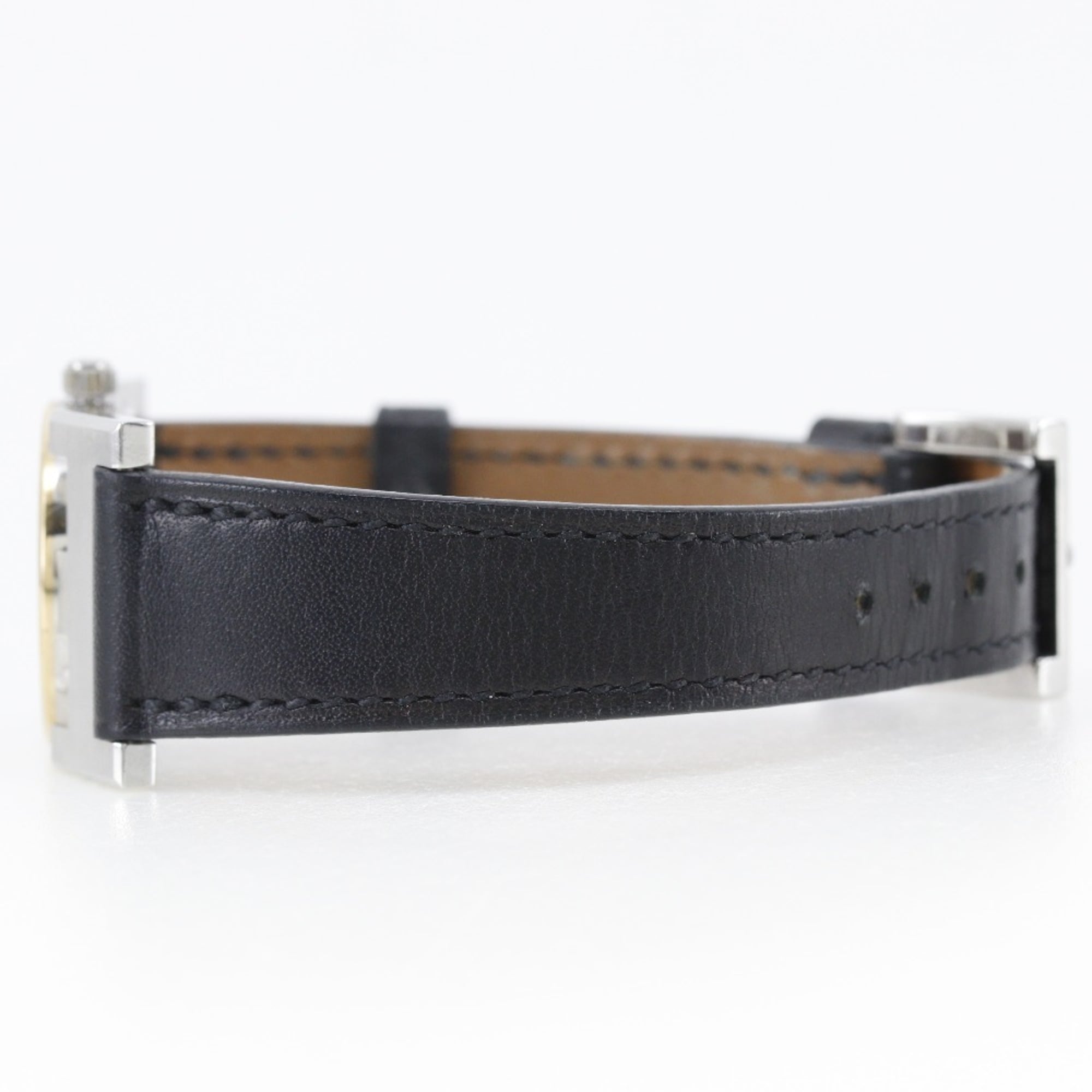 Hermes HERMES Paprika-horloge PA1.220 Roestvrij staal x leer 2002 â–¡F Kwarts Analoog display Witte wijzerplaat Dames