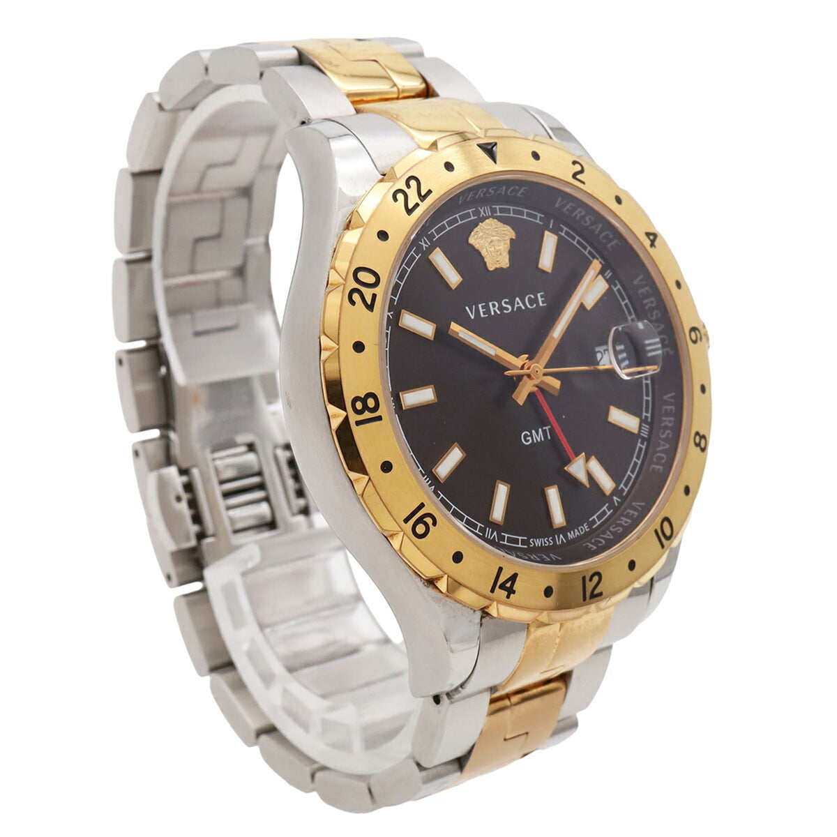 Montre Versace Helenium Gmt Medusa Date 11040015 Noir Cadran 42 mm