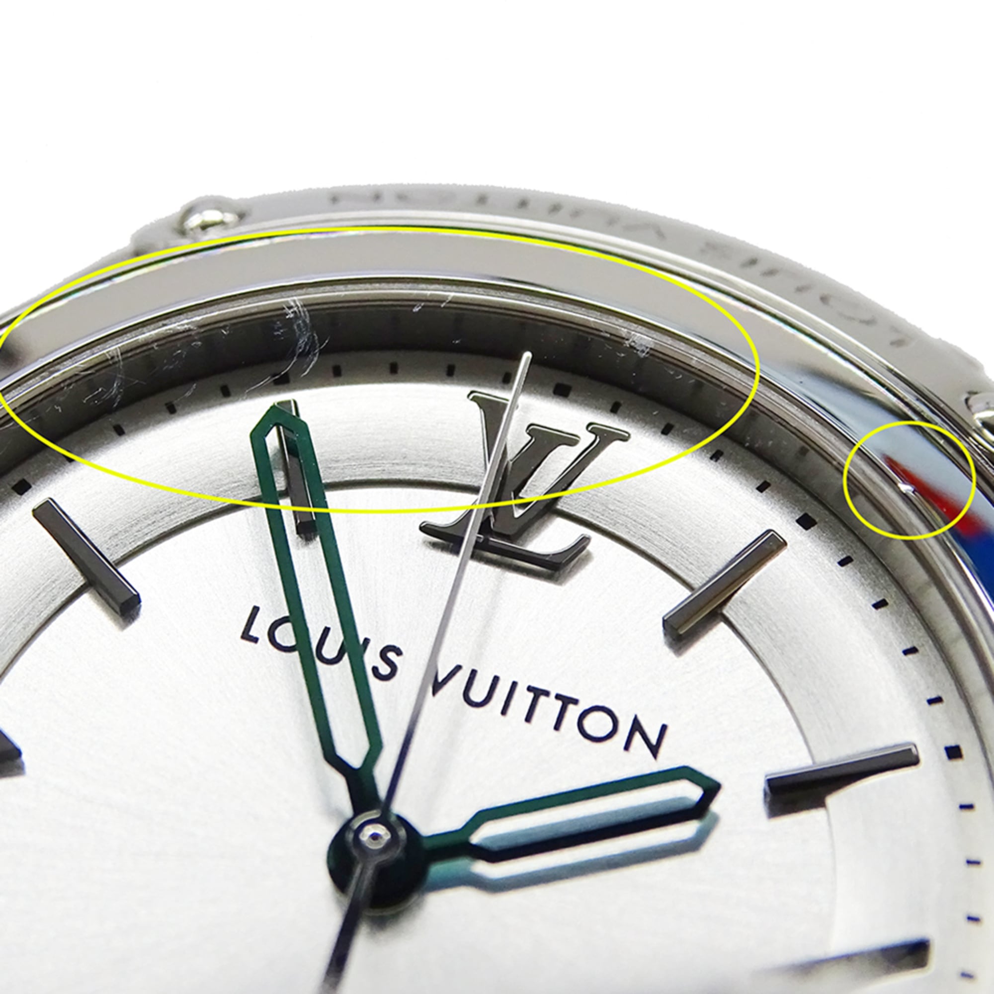 Louis Vuitton LOUIS VUITTON Montre Pour Hommes Modèle Fifty Five Automatique AT Acier inoxydable SS Cuir Q6G20 Rond