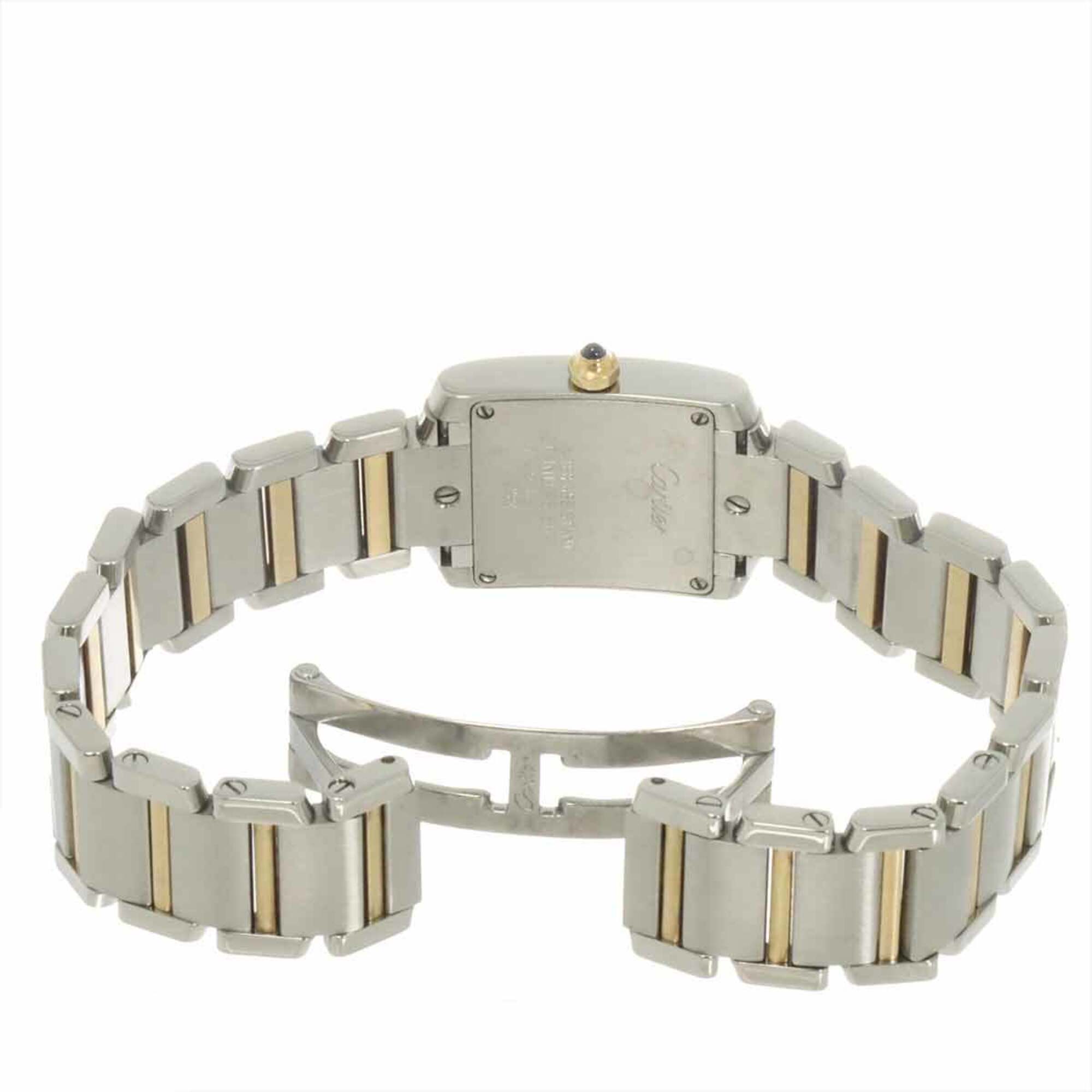Cartier Tank Francaise SM Two-Tone W51007Q4 Wo Ivory 18K Yellow Gold Quartz