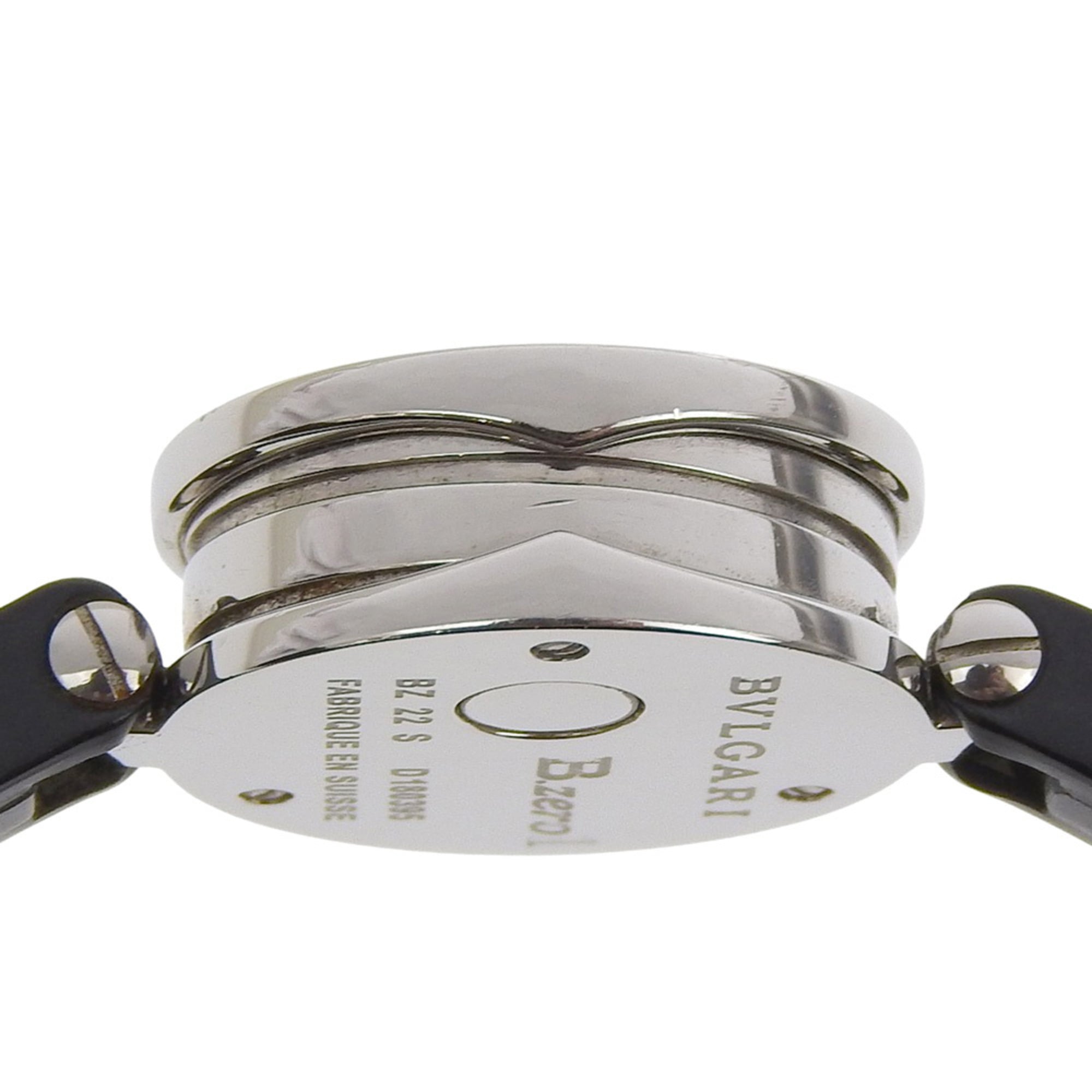 BVLGARI Bzero1 BZ22S dameshorloge van roestvrij staal en rubber, quartz uurwerk, analoge wijzerplaat, zwarte wijzerplaat