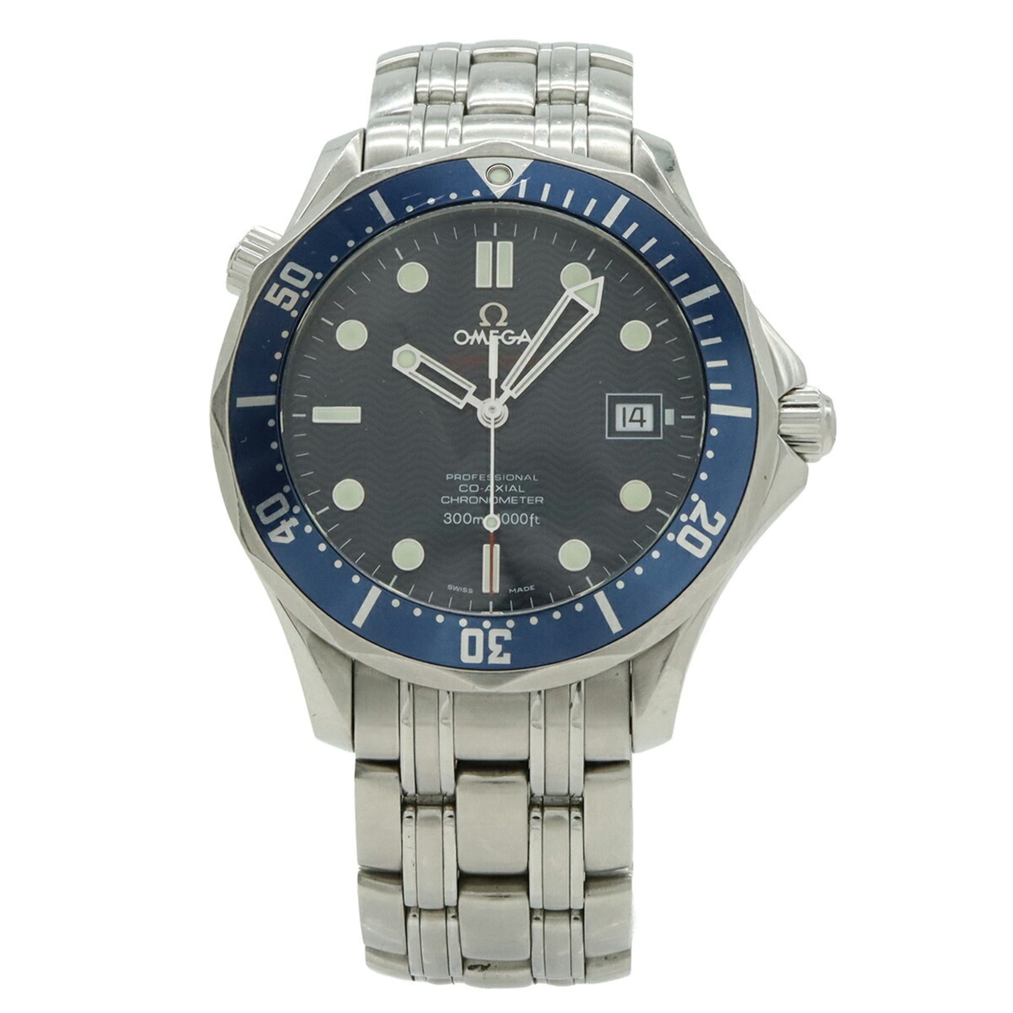 OMEGA Seamaster Co-Axial Chronometer 300m Water Resistant Blue Dial Men's Automatic Watch 2220.80