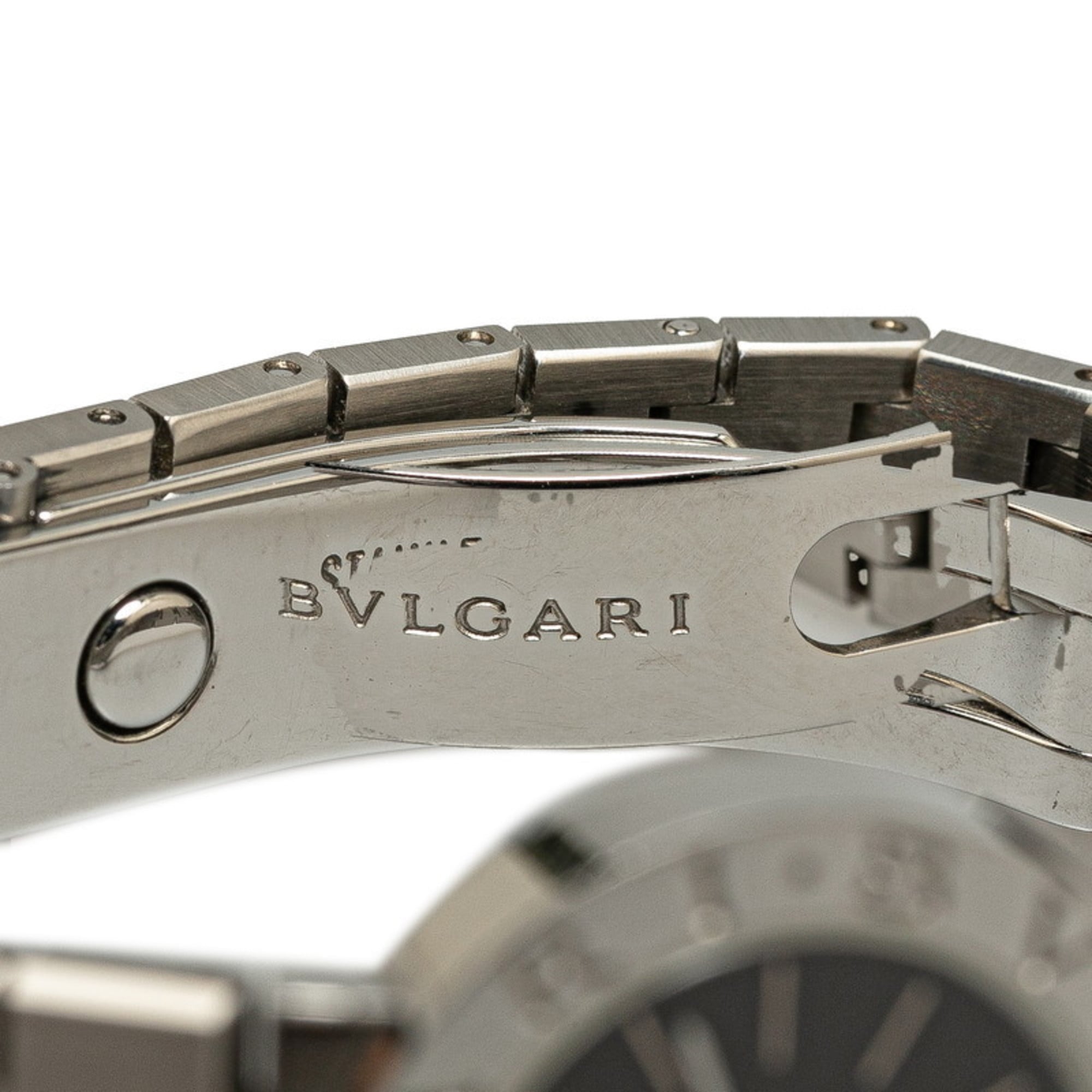 BVLGARI Uhr BB23SS Quarz Schwarz Zifferblatt, Edelstahl, Damenuhr