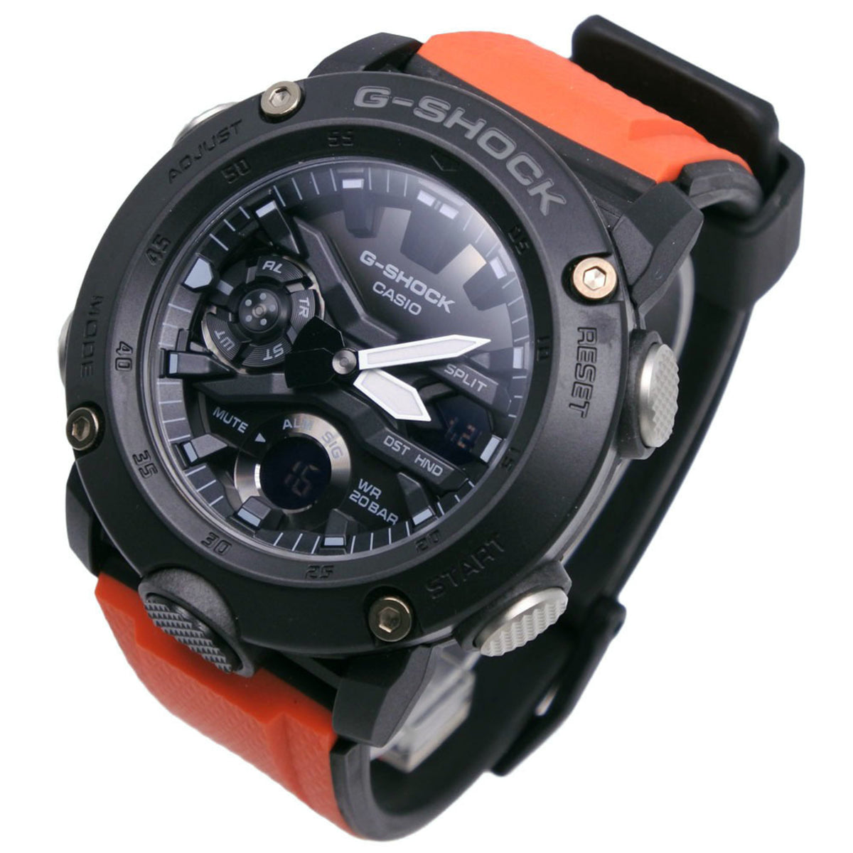 Casio G-SHOCK GA-2000-4JR Carbon Core Guard Watch, x Resin, Black Orange, Quartz, Analog-Digital, Dial, Men's