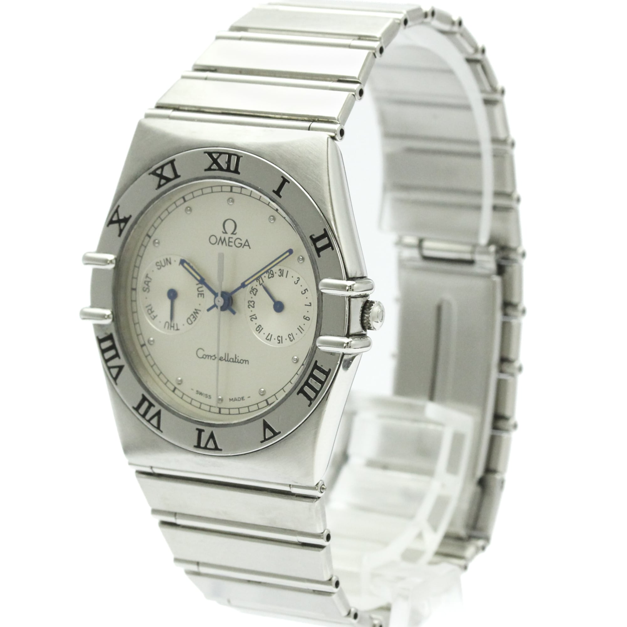 OMEGA Constellation Day Date Steel Quartz Mens Watch 396.1070 Polished