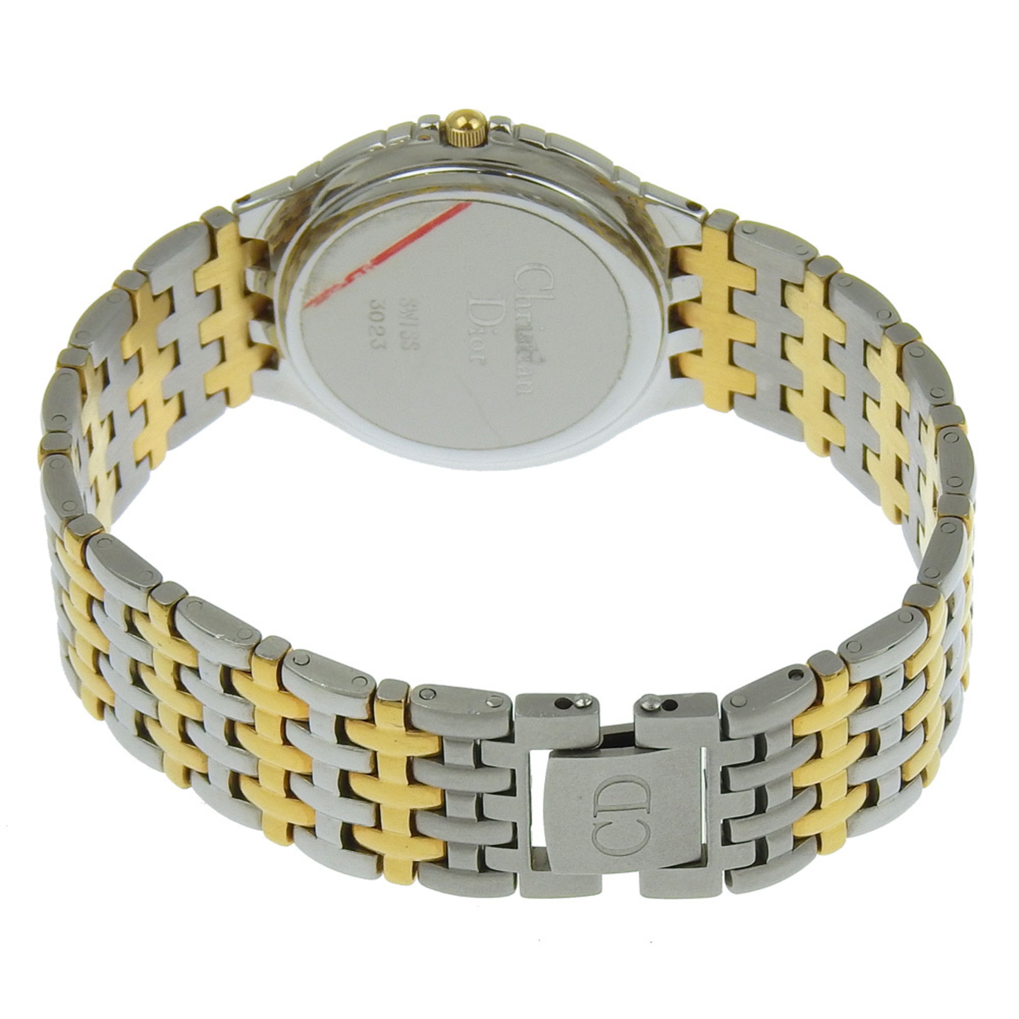Christian Dior combinatiehorloge 3023, roestvrij staal x verguld, quartz, analoog display, witte wijzerplaat, voor jongens