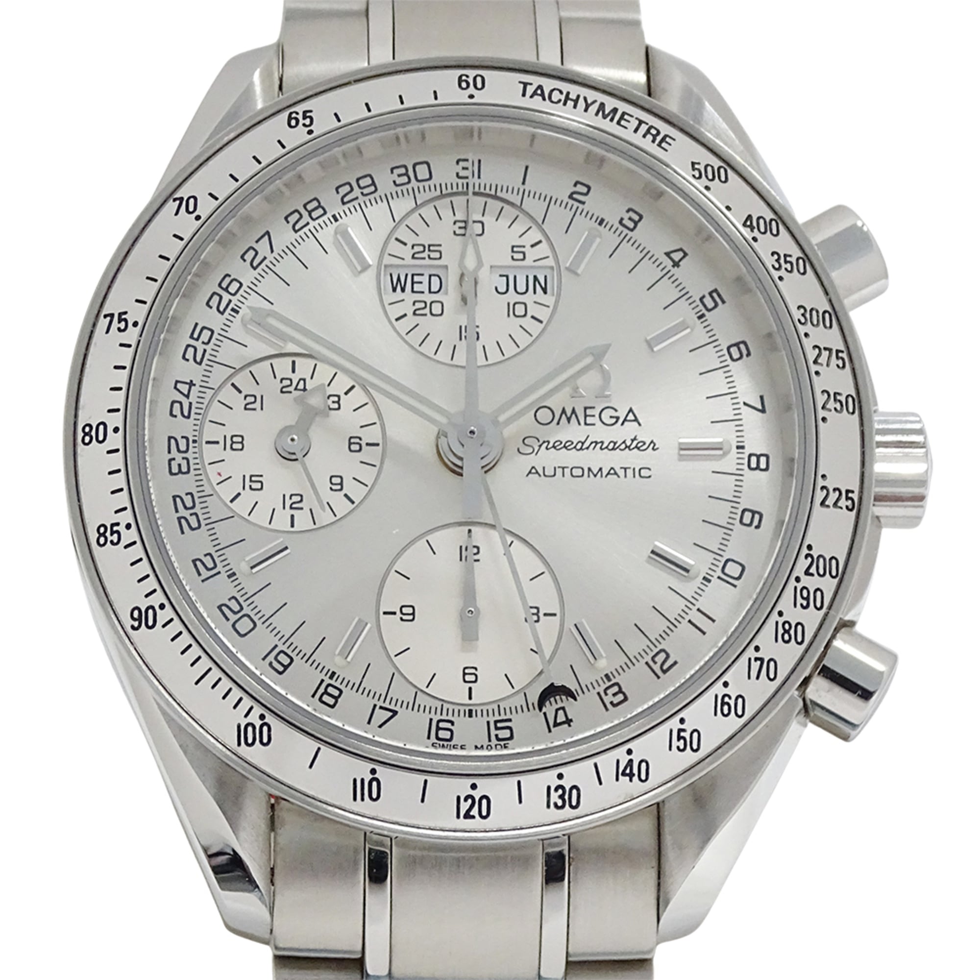 Omega Speedmaster 3523.30 Men's Watch, Brand Name, Triple Calendar, Automatic Winding, Stainless Steel (SS), Silver