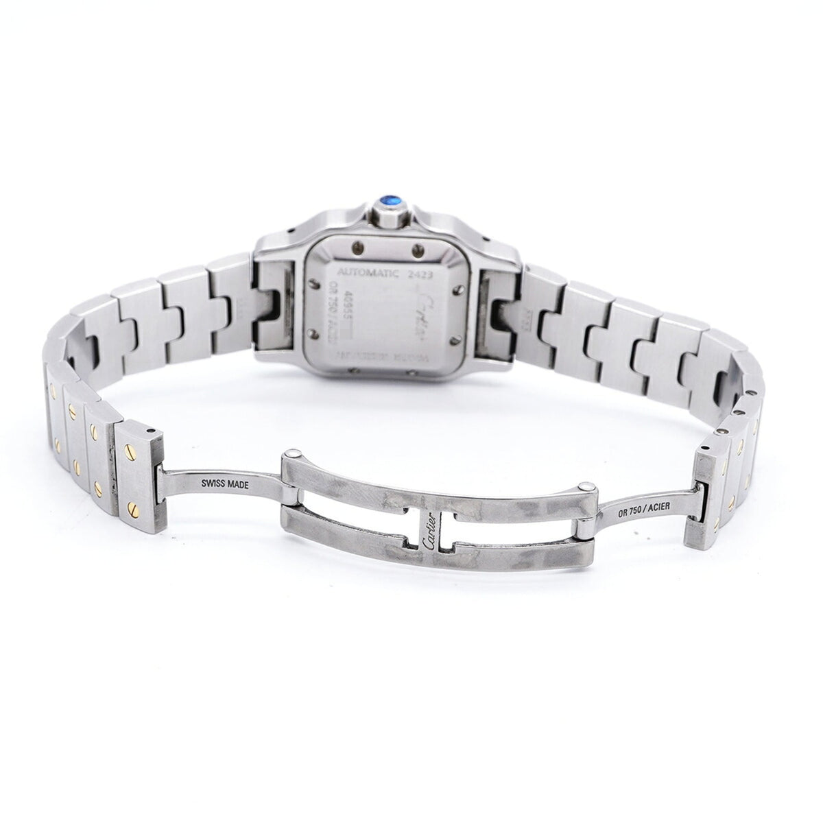 Cartier Santos Galbee SM W20057C4 horloge met zilveren wijzerplaat, 24 mm