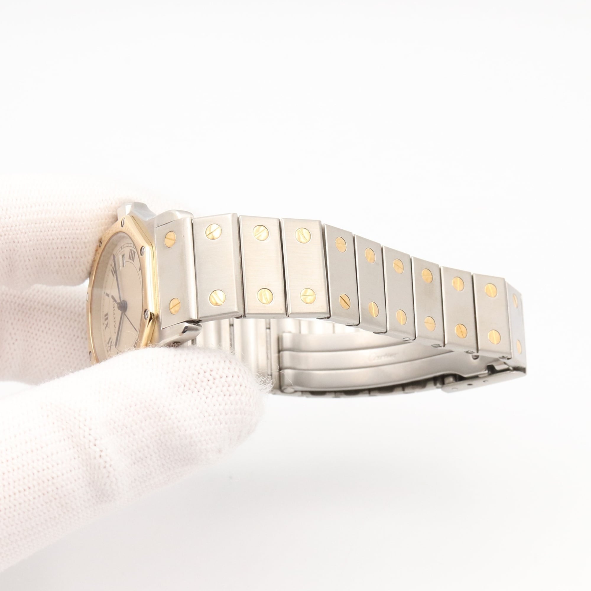 Cartier Santos 187902 Ivory Dial Stainless steel, yellow gold 29mm Watch