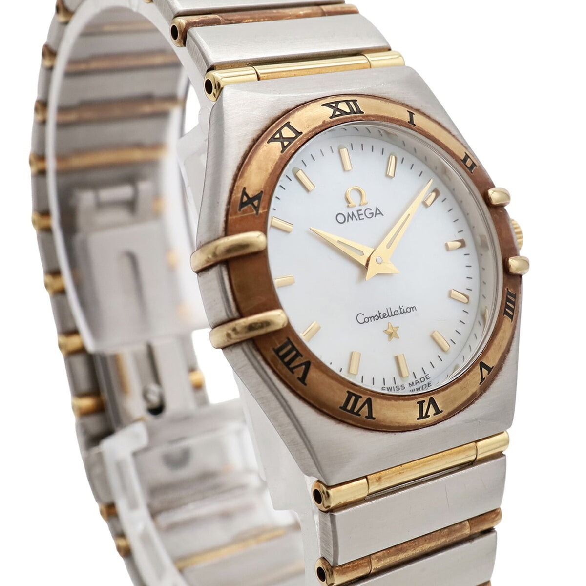 Omega Constellation '95 1272.70 Horloge met witte wijzerplaat en een diameter van 25 mm