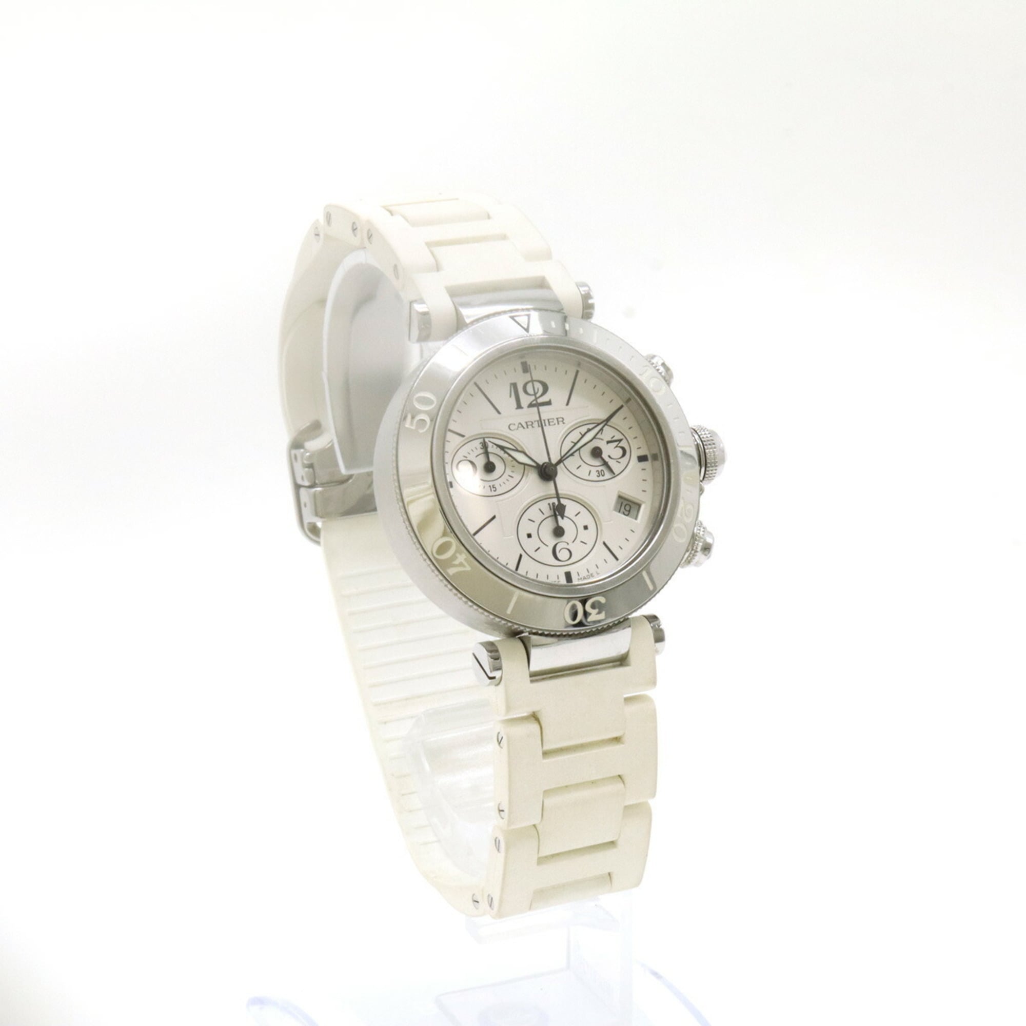 Cartier Pasha met zilveren wijzerplaat, AT, automatisch, heren-, dames- en unisexhorloge W3140005