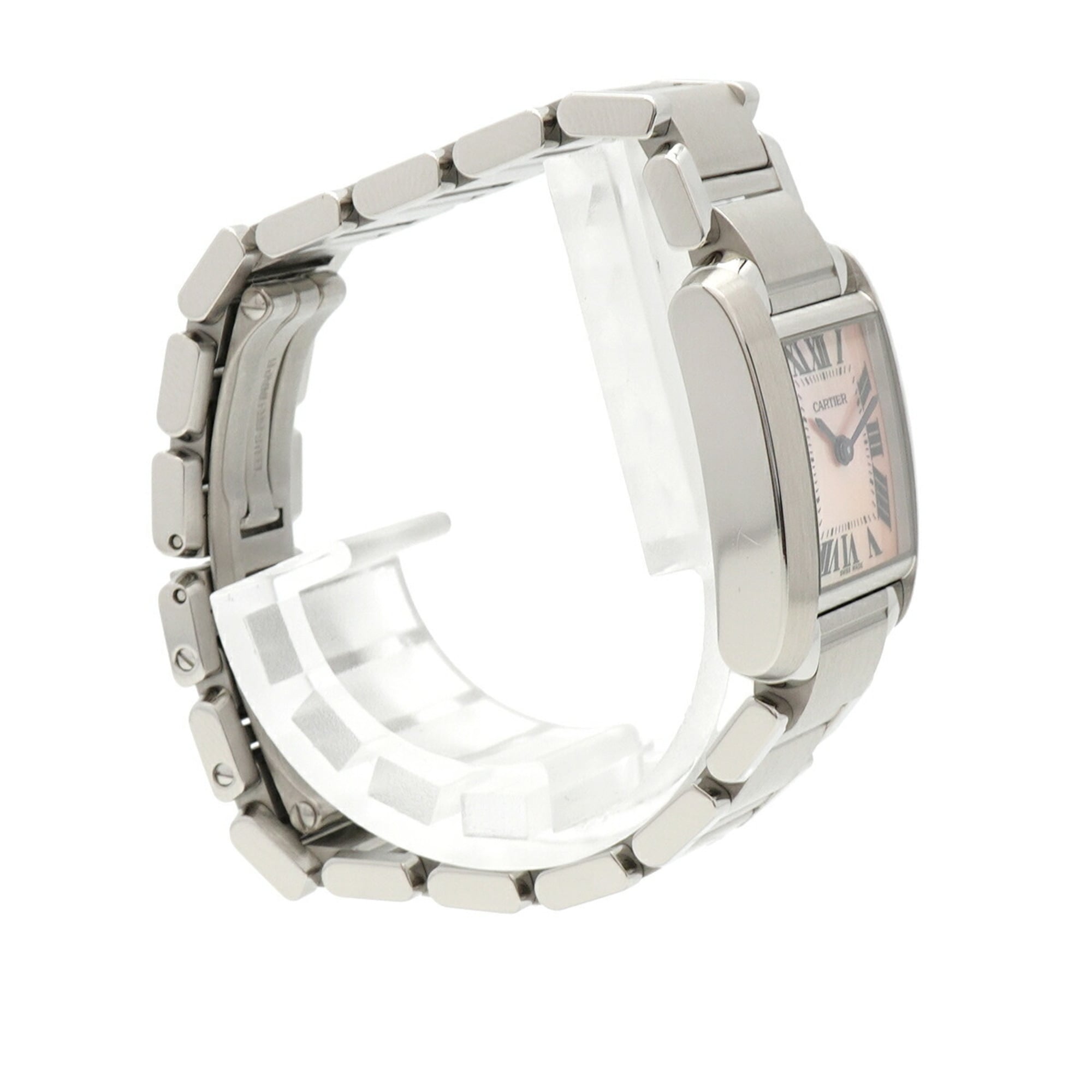 Cartier Tank Française SM W51028Q3 dameshorloge met roze wijzerplaat