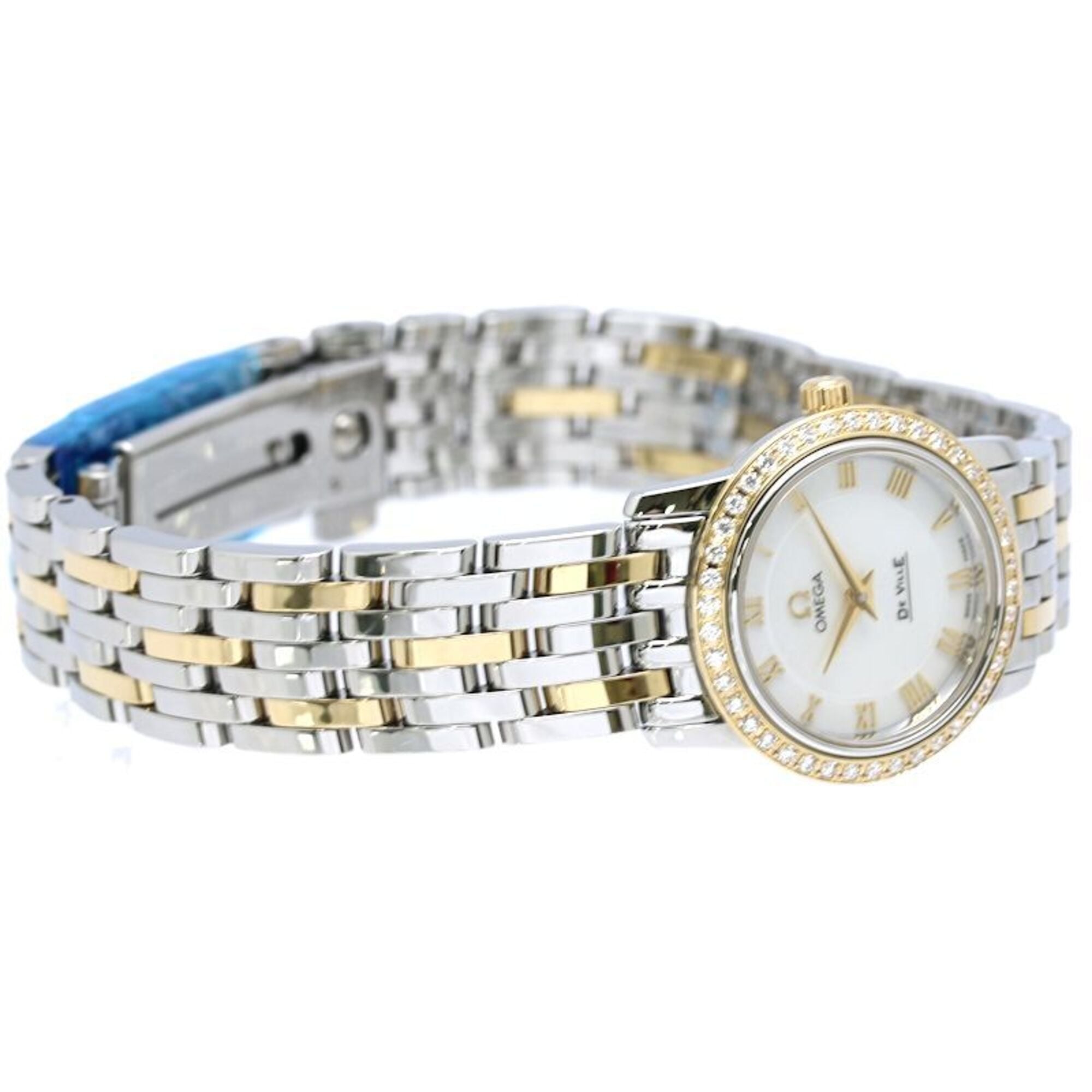 OMEGA De Ville Prestige Diamond Bezel 4375.71.00 Women's Watch K18YG xSS 40447