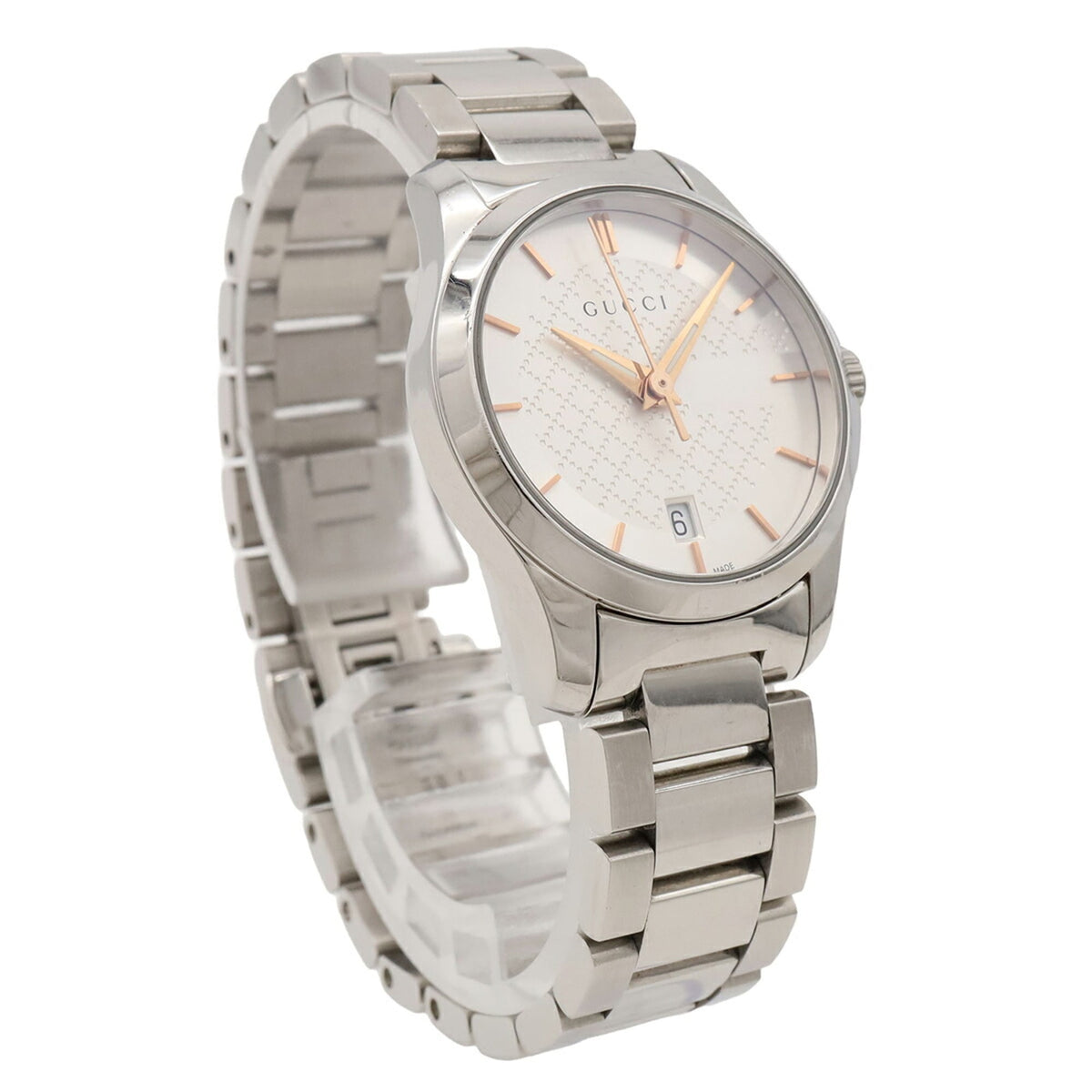 Gucci G-Timeless Collection GG Date YA126565 Silver Dial 27mm Watch