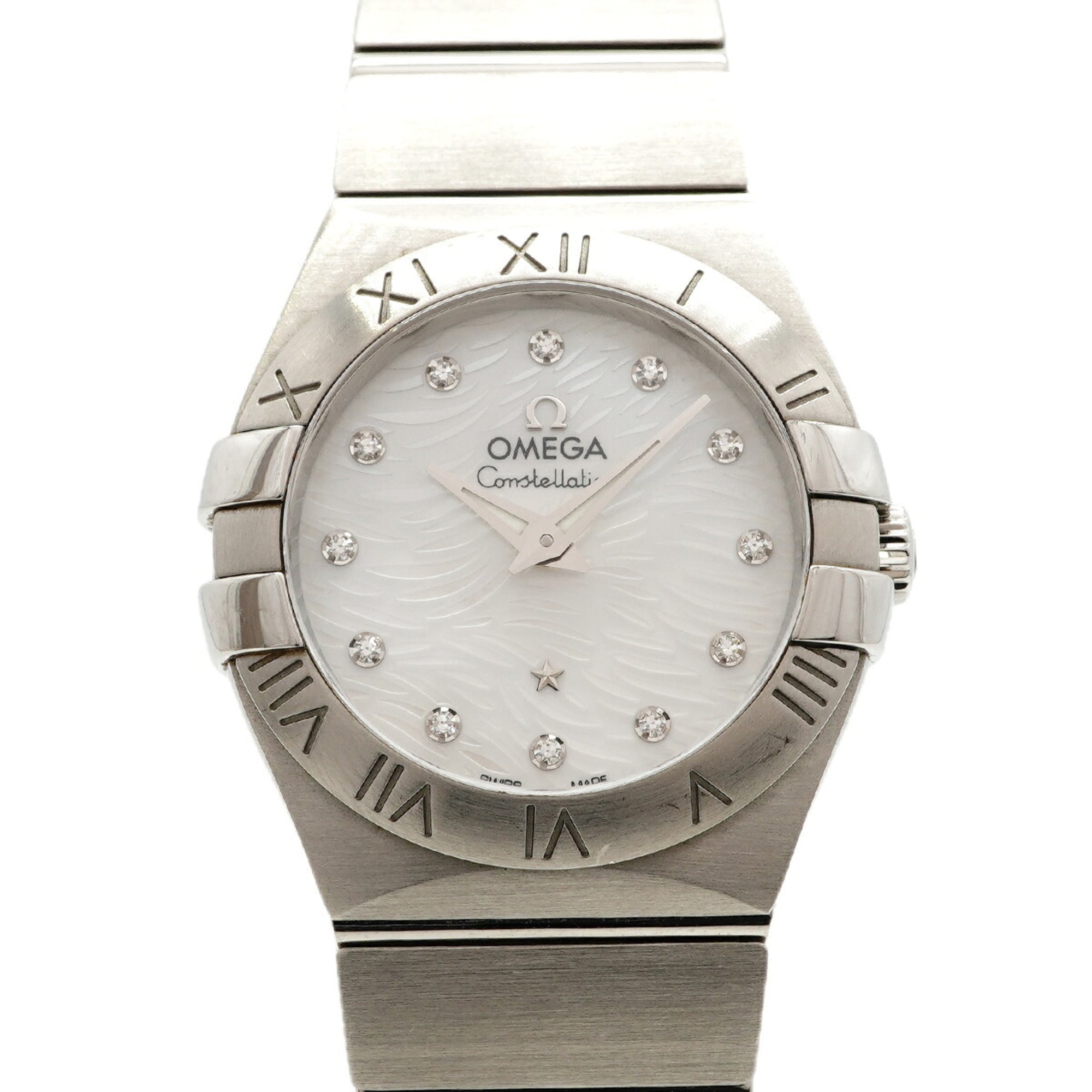 Omega Constellation Plume Diamond 123.10.27.60.55.004 White Dial Wo